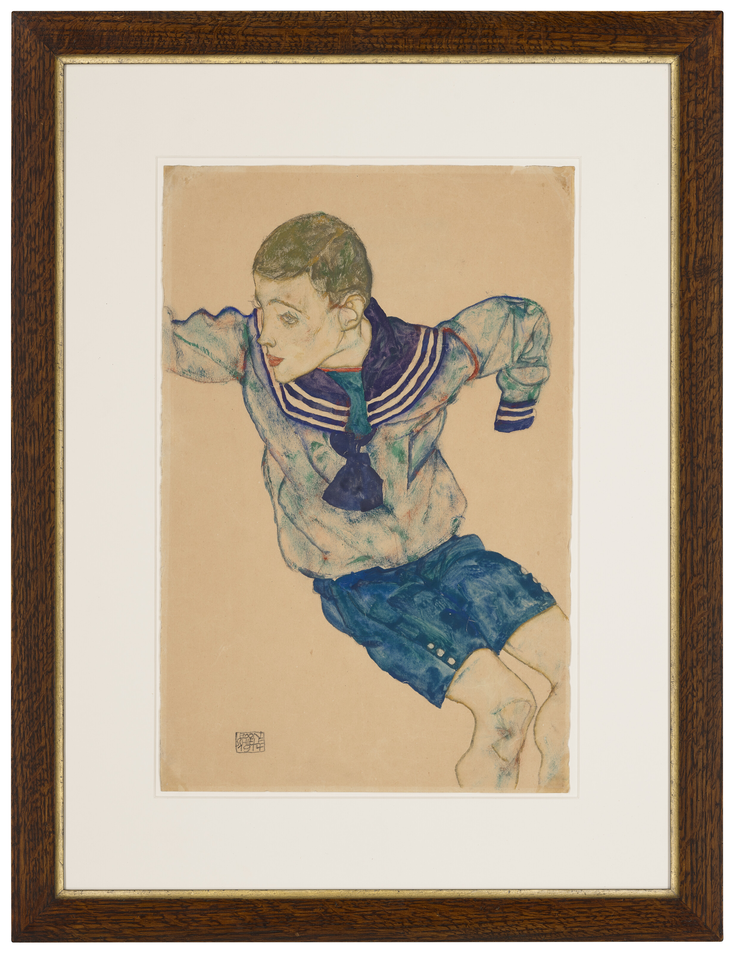 Egon Schiele — Кнабе в Матросенанзуге (Мальчик в матросском костюме), изображение 2