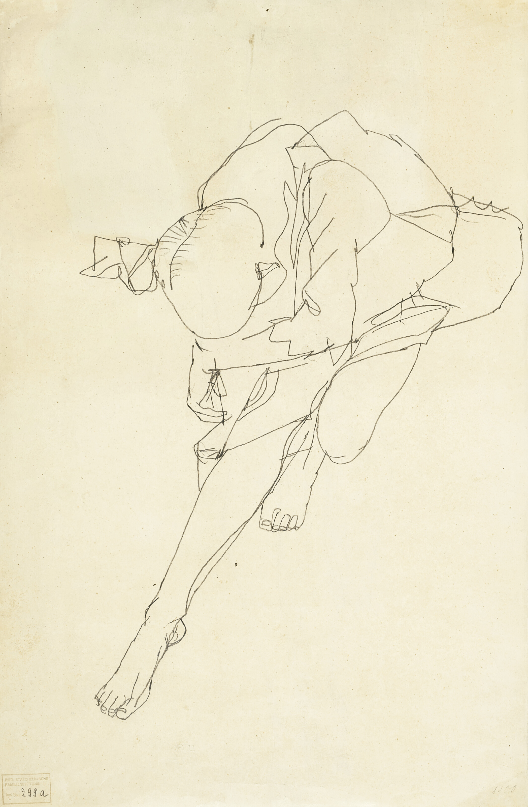 Egon Schiele — Стенде хальбнакте Торси ( прямая сторона ); Фон обен-гезехене, гештальт-галерея "ворнубергебойгте вайблихе" ( оборотная сторона ), изображение 2