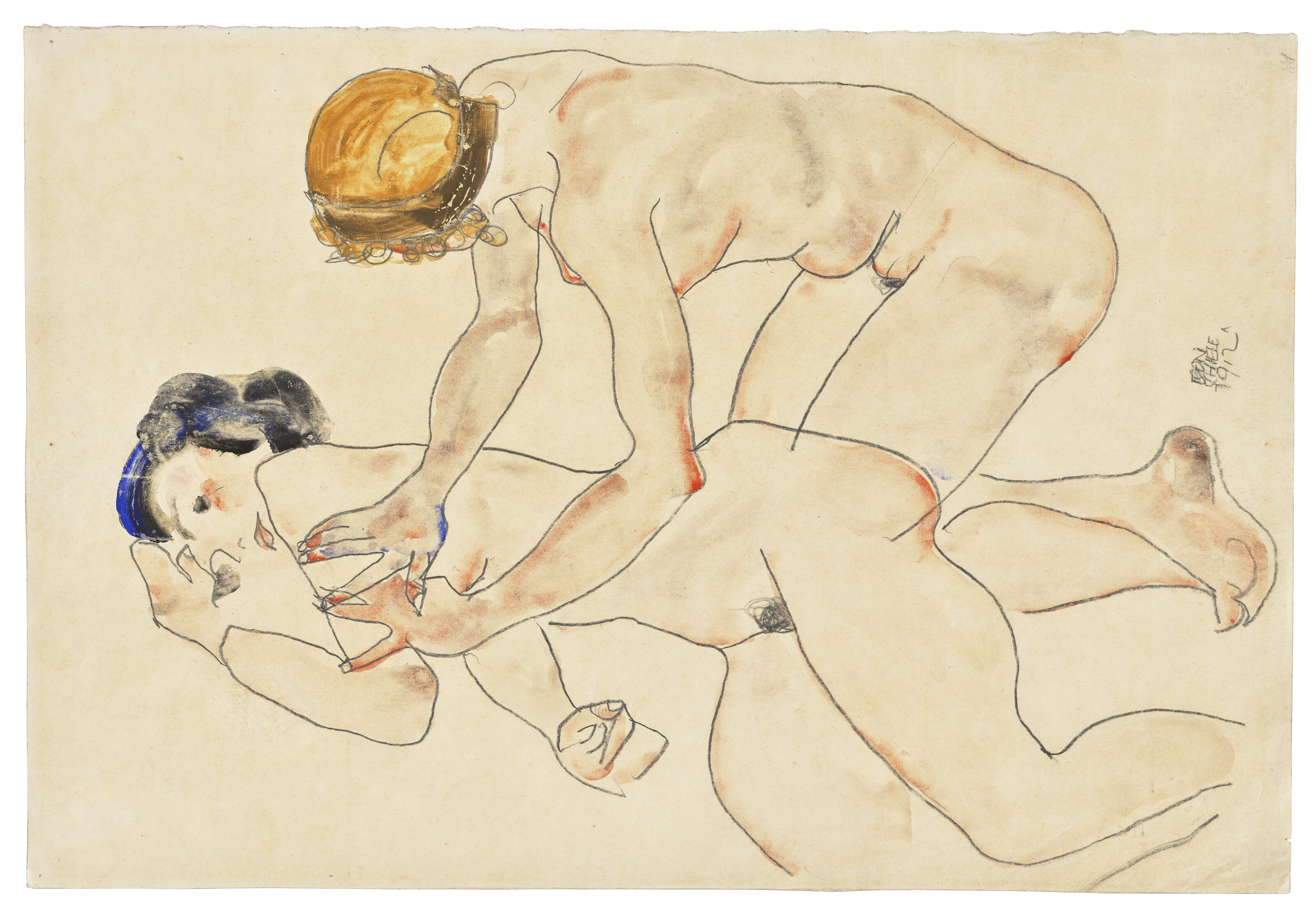 Egon Schiele — Цвей , подруга и сын (Die Freundinnen ), изображение 4