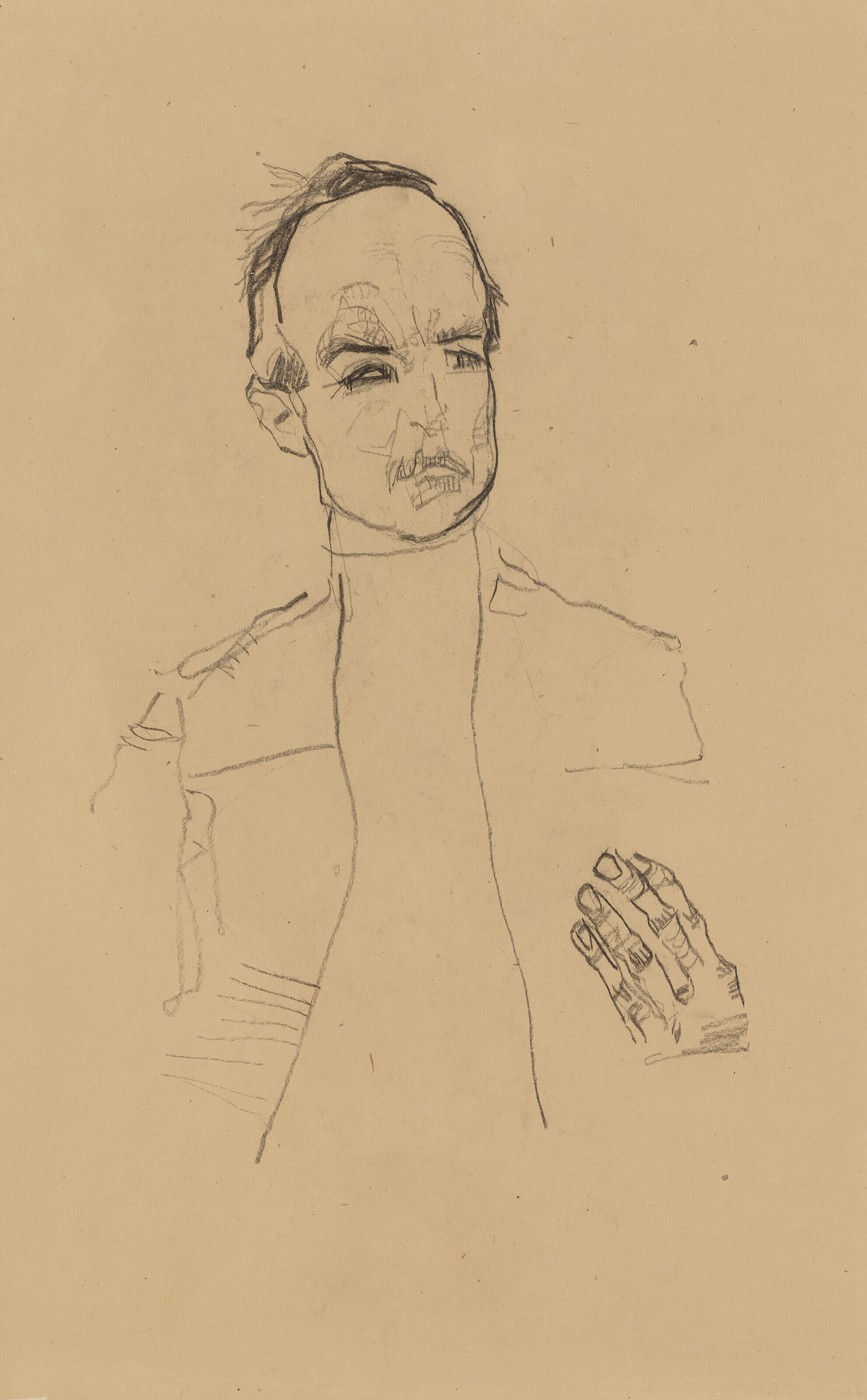 Egon Schiele — Преподаватель английского языка (справа) ; преподаватель университета доктора Оскара Райхеля (слева), изображение 2