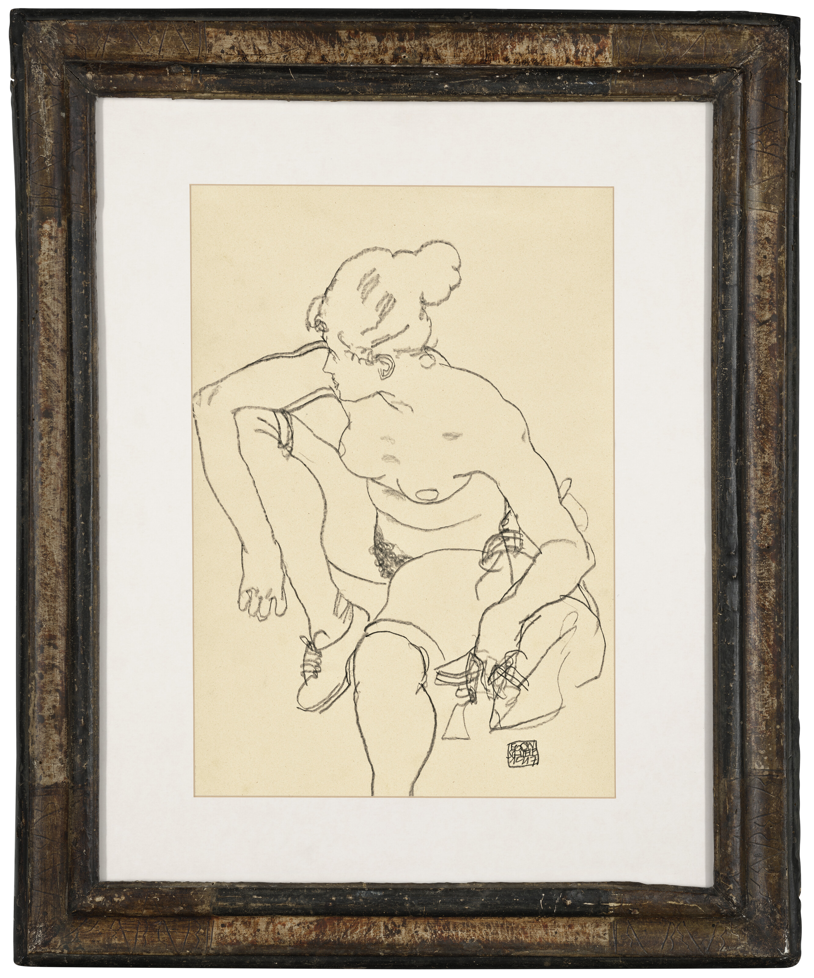 Egon Schiele — Фрау сидит и слушает музыку, изображение 2