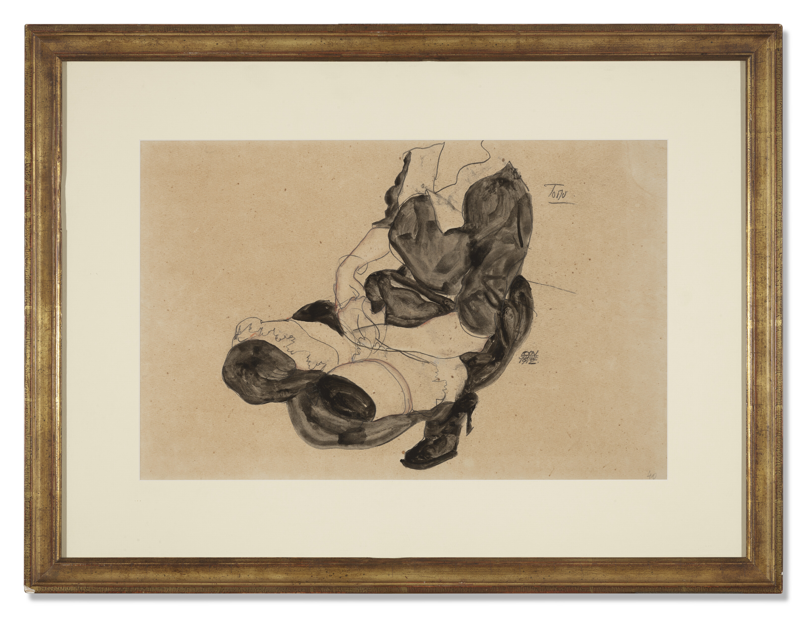 Egon Schiele — Туловище хоккеиста вайблихера (прямая сторона); нижняя часть туловища Вайблихера (обратная сторона), изображение 2