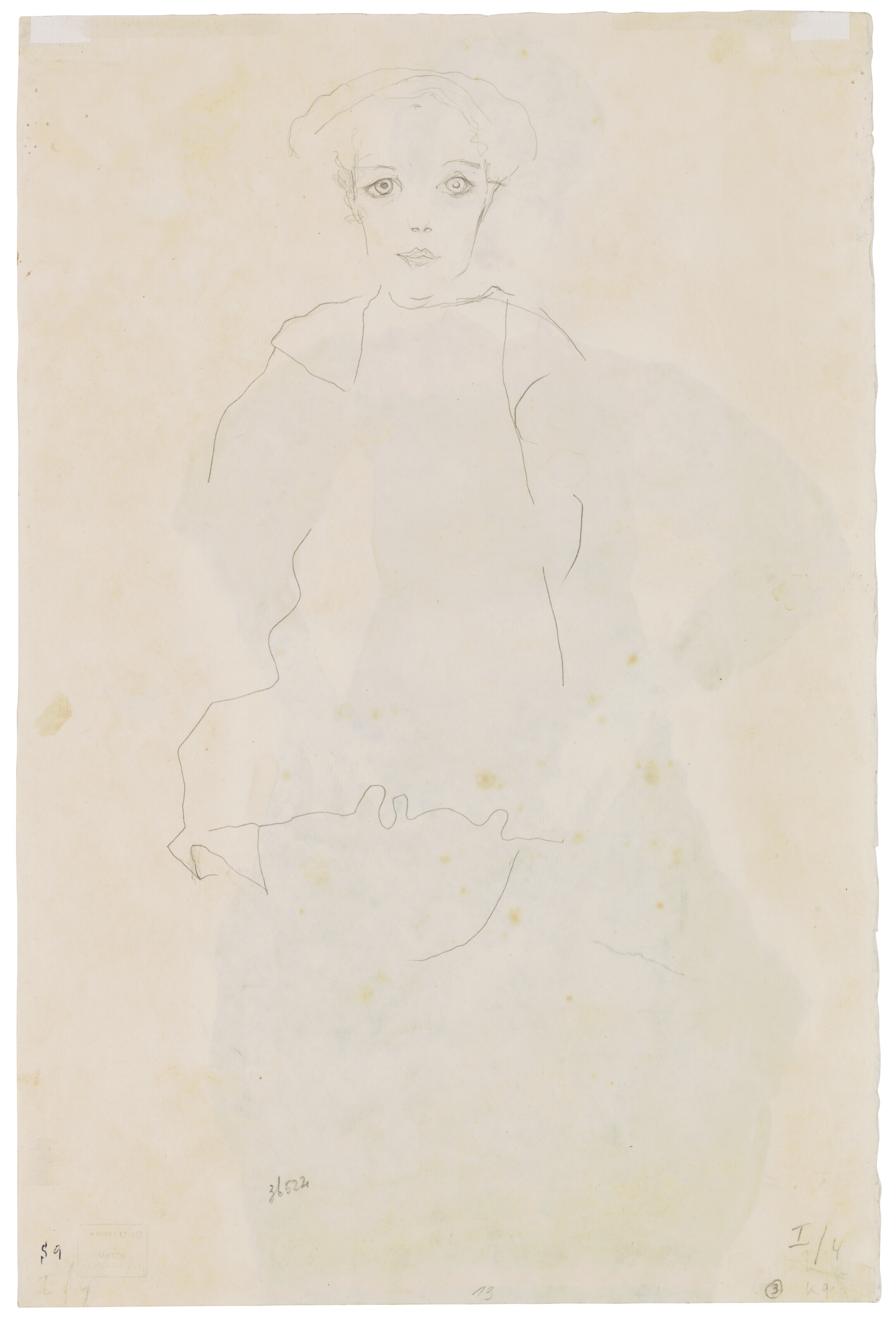 Egon Schiele — Фрау мит Шварцер Шюрце (спереди) ; Фрау Штудия меха (сзади), изображение 3