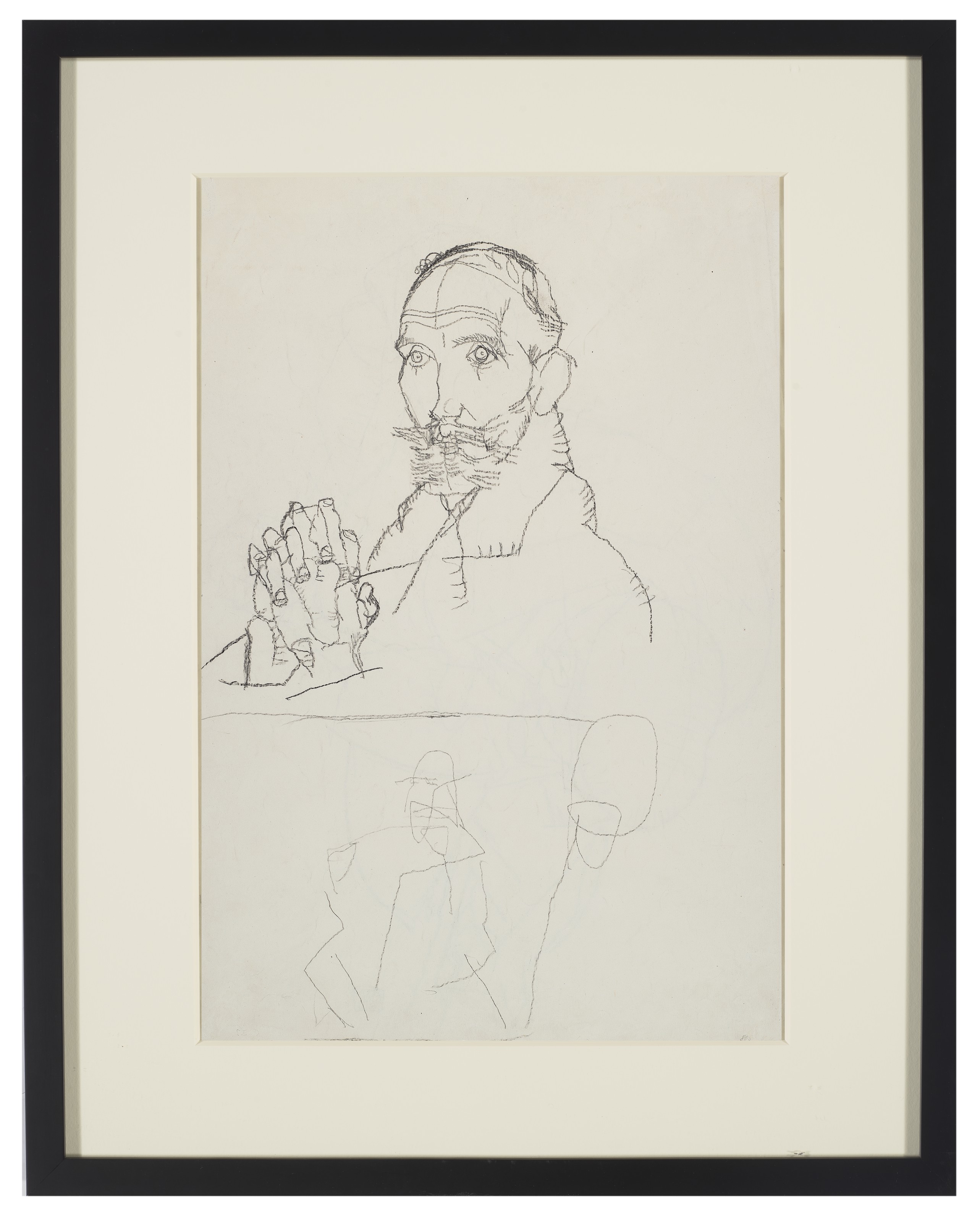Egon Schiele — Бильднис Франц Хауэр (справа) ; Гебегт шрайтендер Юнглинг в Ауфсихте (Матроуз) (слева), изображение 3