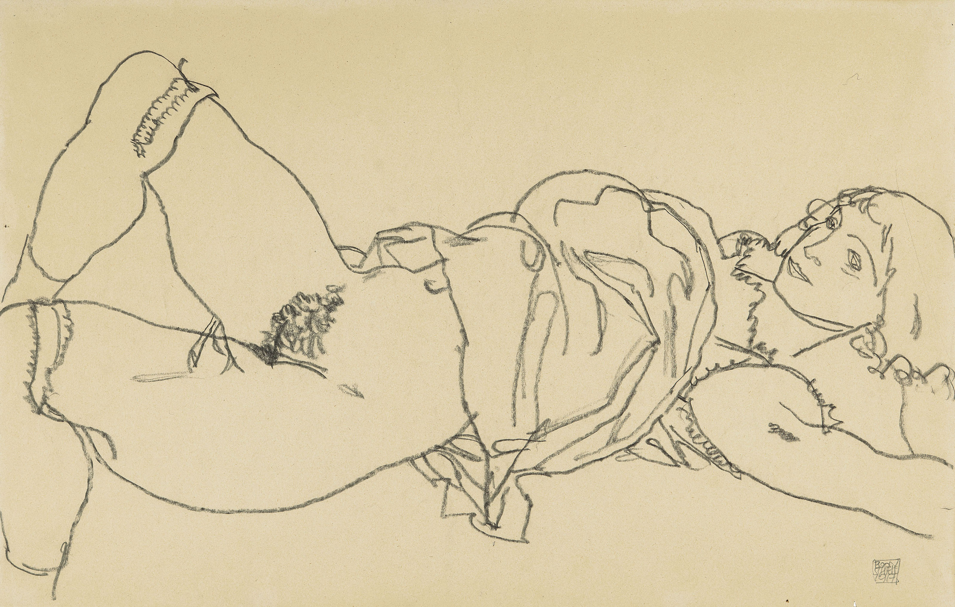Egon Schiele — Законный представитель нах речей, на рисунке ганзера