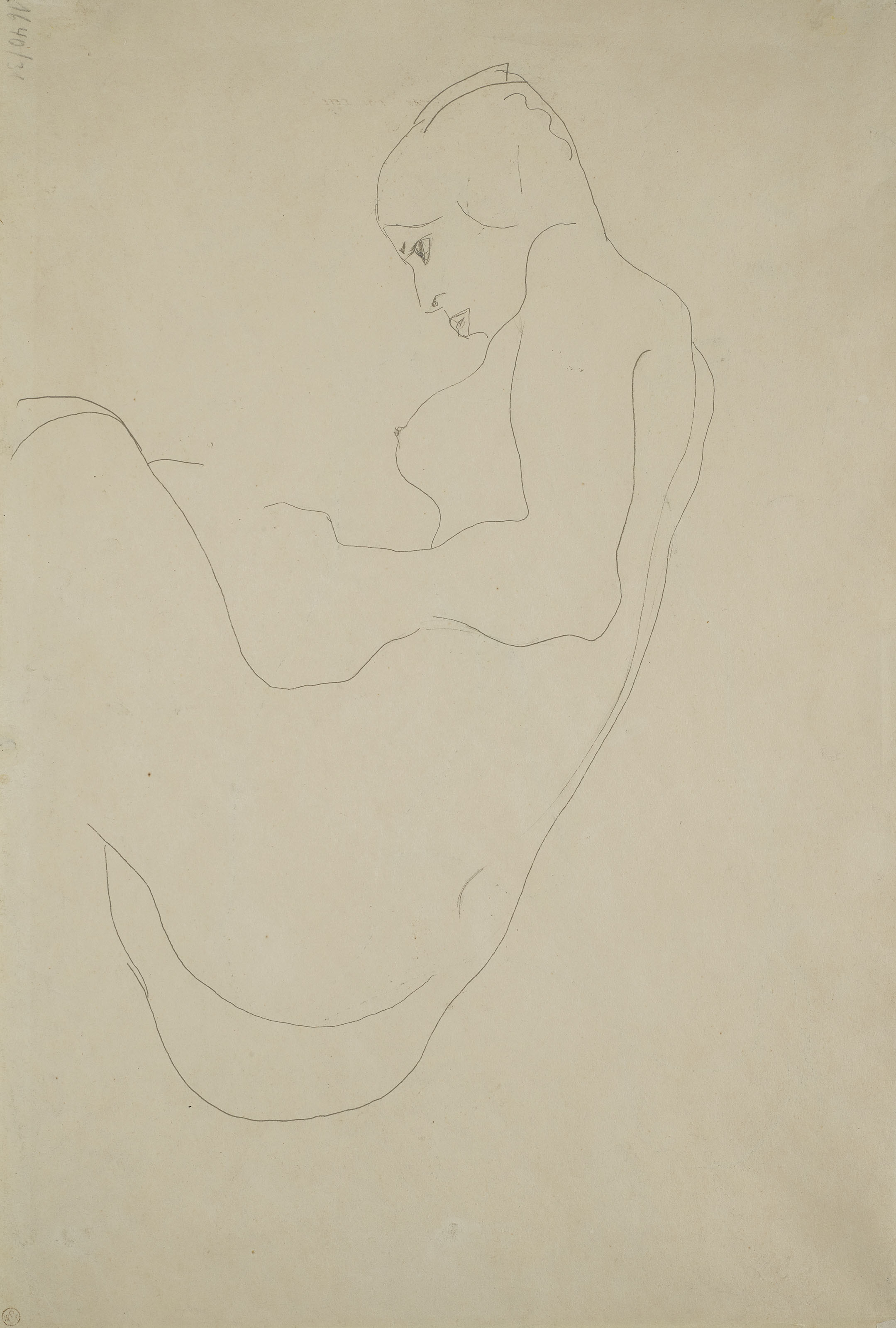 Egon Schiele — Ножной ремень weiblicher Akt (прямой); Сидячий ремень Akt (оборотная сторона), изображение 2