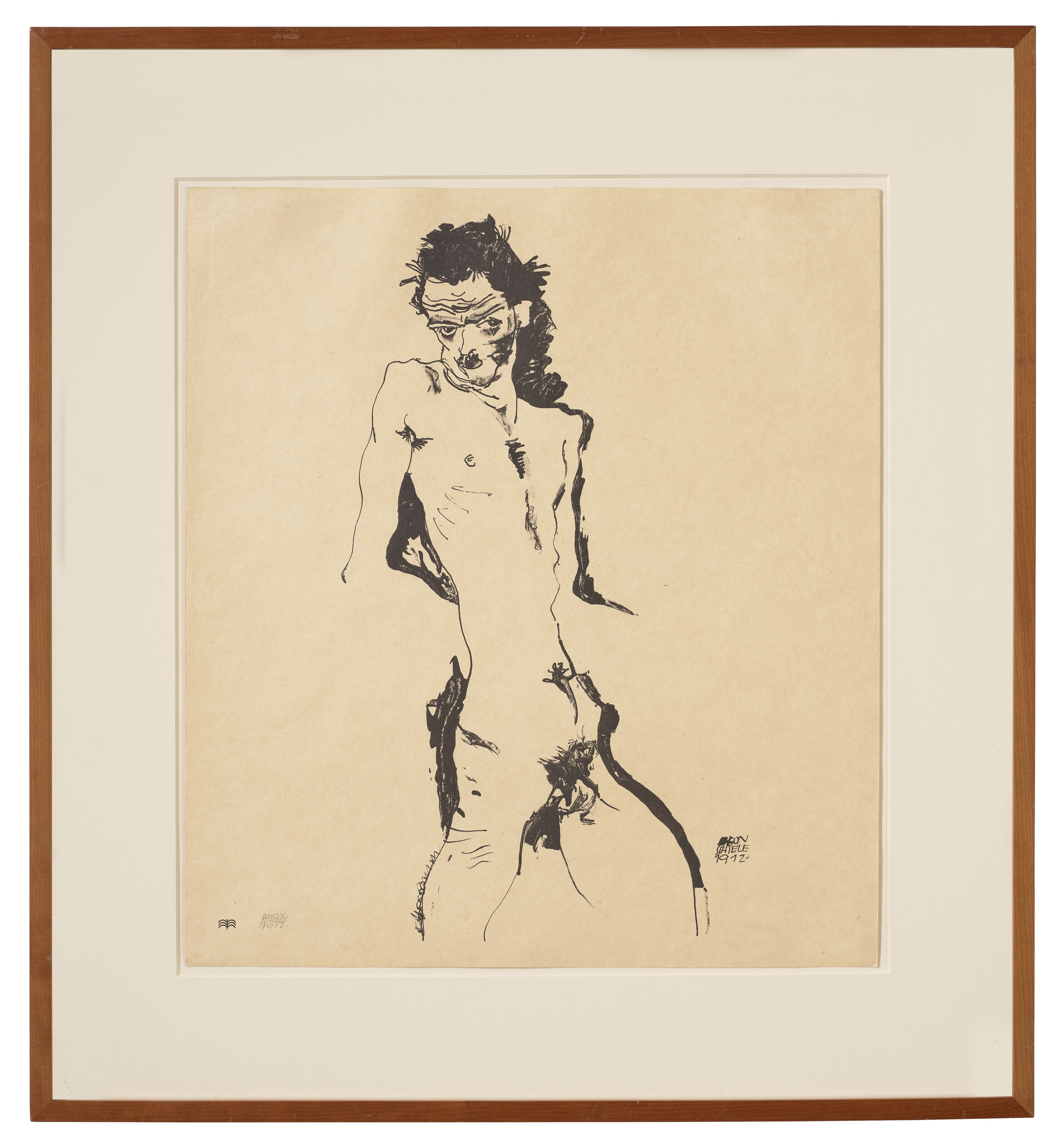 Egon Schiele — Любовный акт (Selbstbildnis) I, из СЕМЫ 15 Оригинальных произведений искусства., изображение 2