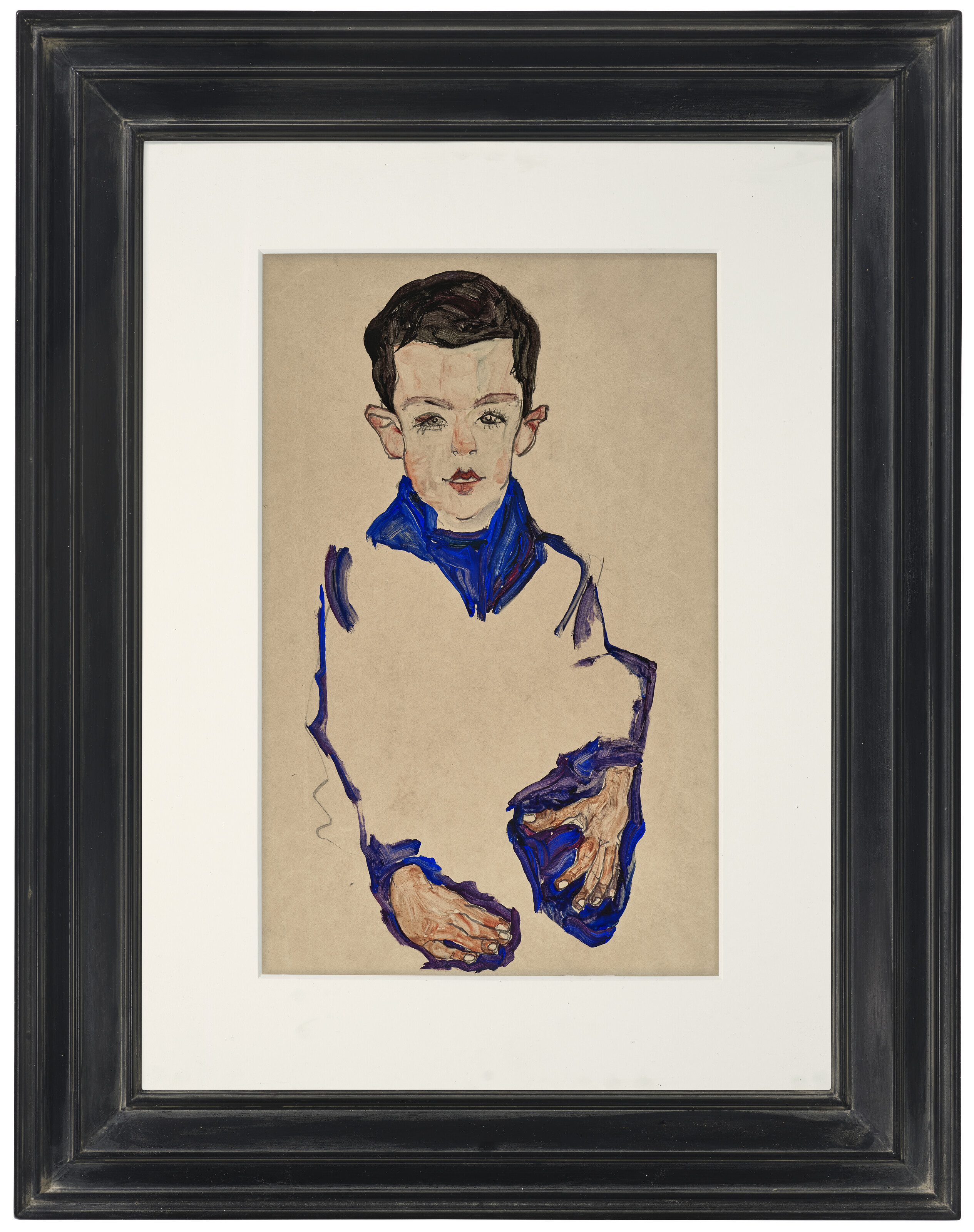 Egon Schiele — Кнабенбильднис (Герберт Райнер) (справа); Цветовая гамма для драпировки (сзади), изображение 2