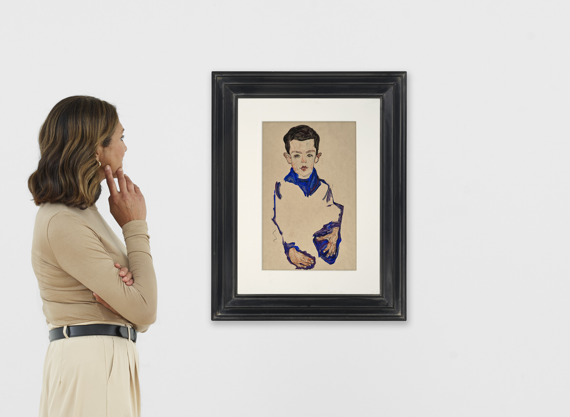 Egon Schiele — Кнабенбильднис (Герберт Райнер) (справа); Цветовая гамма для драпировки (сзади), изображение 4