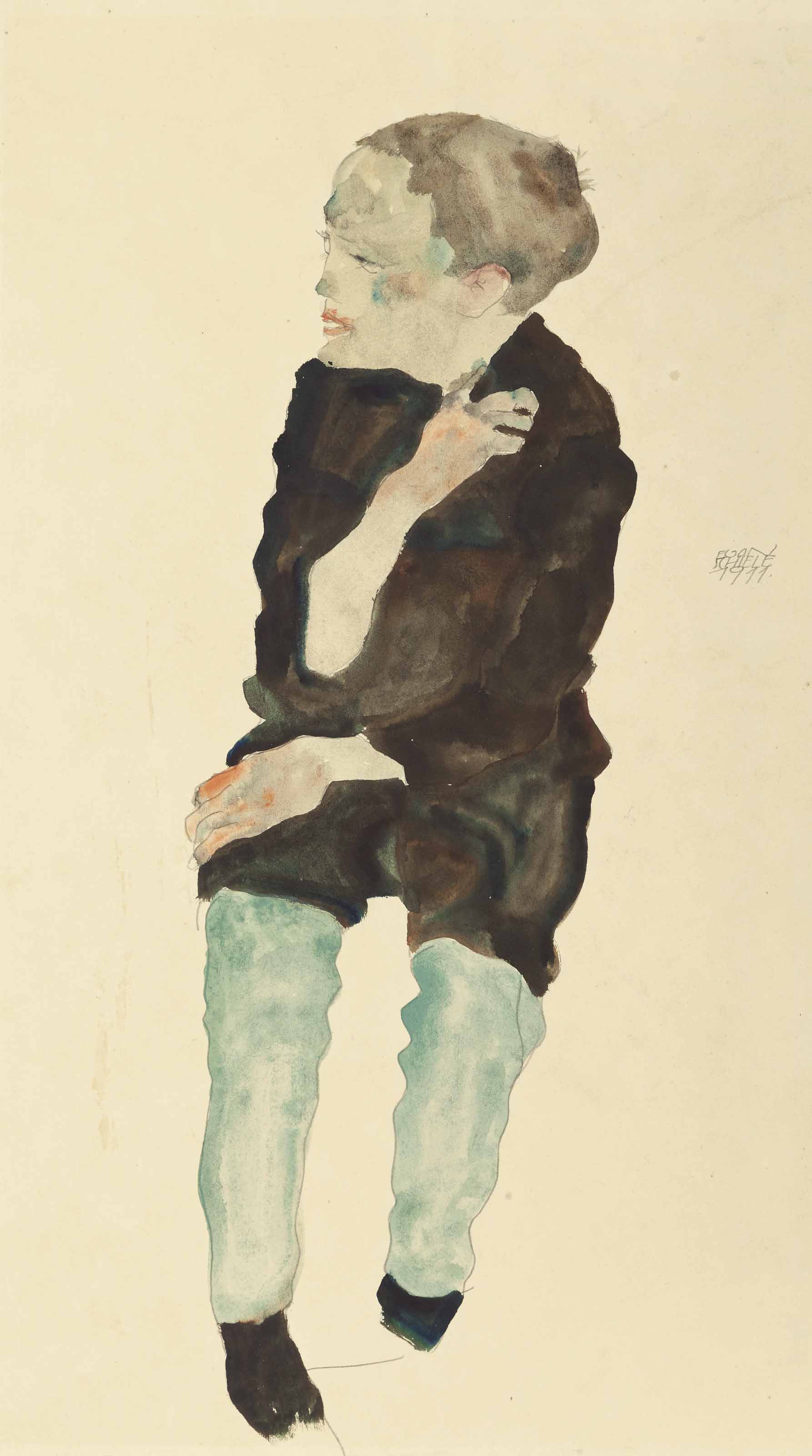 Egon Schiele — Парень из грюнена Струмпфена