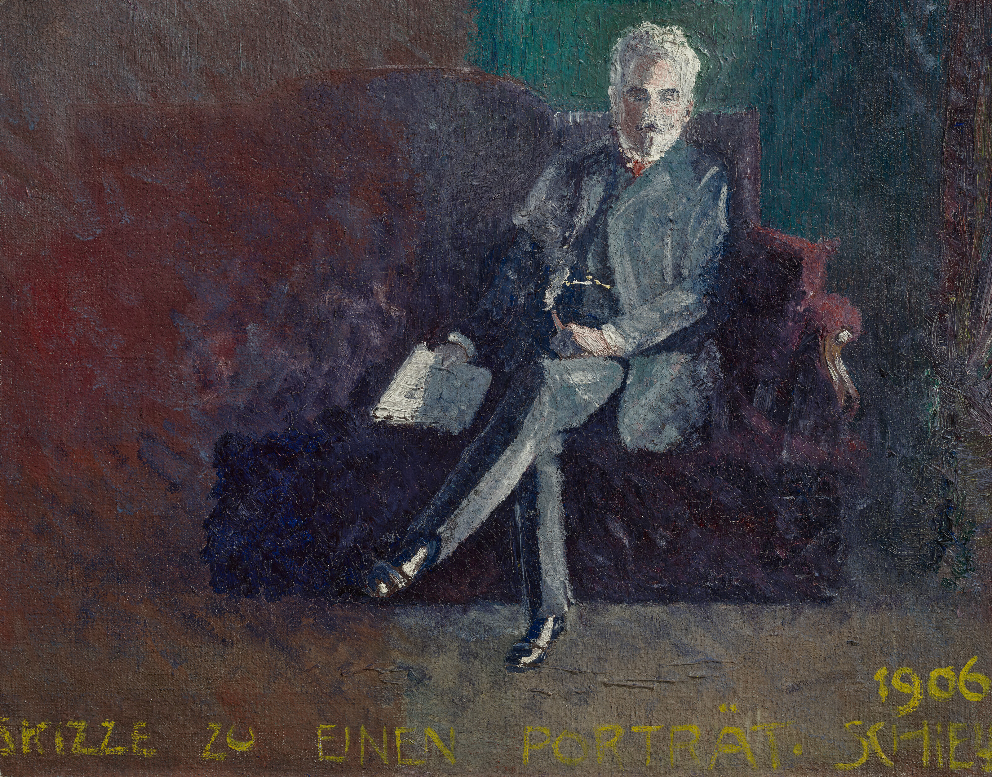 Egon Schiele — Леопольд Чихачек, владелец компании rotem Sofa sitzend