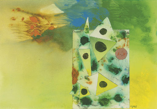 Eileen Agar — Абстракция в желтых и зеленых тонах