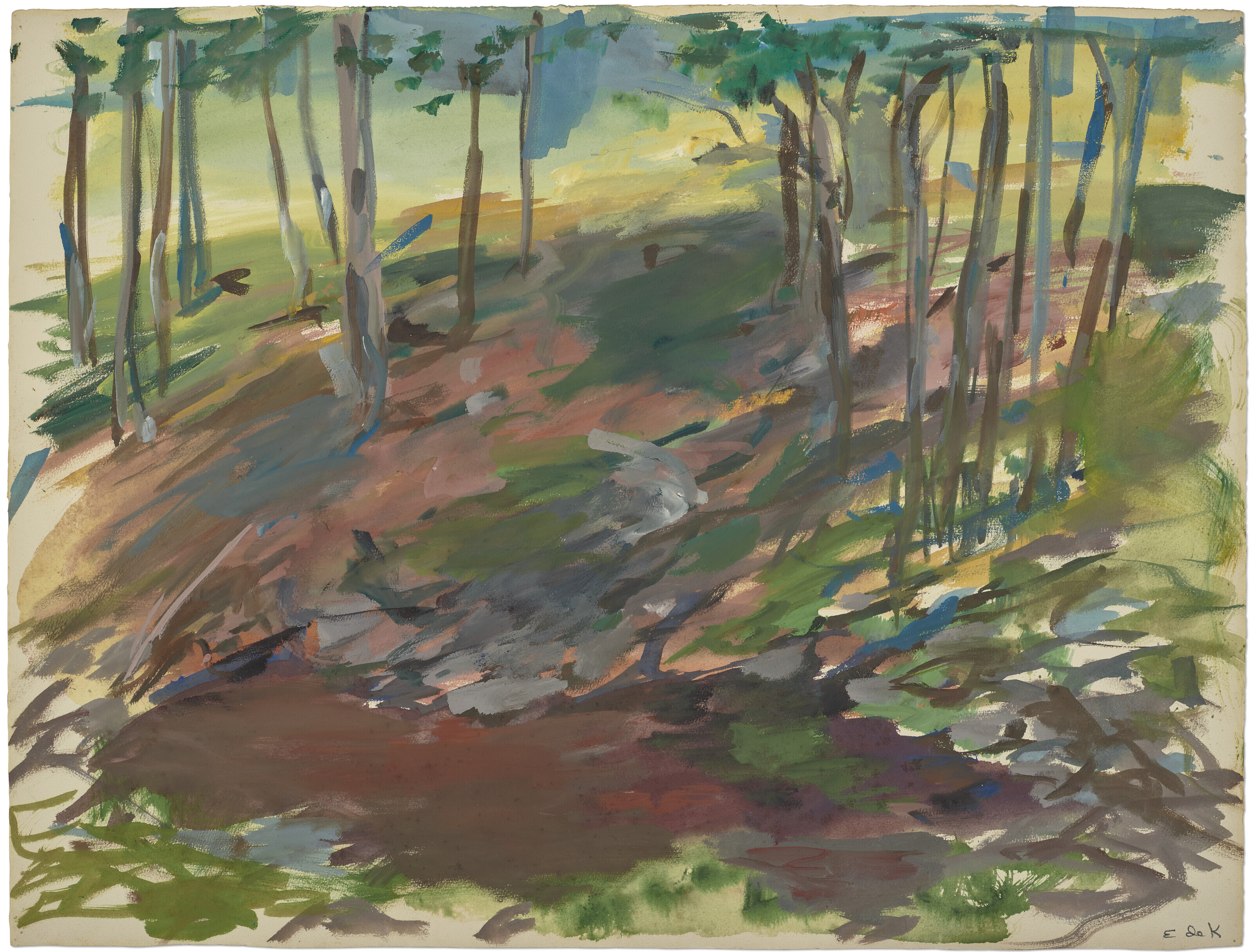 Elaine de Kooning — Серия "Катскилл": Скалы на склоне холма