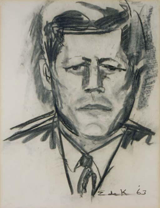 Elaine de Kooning — Портрет Джона Ф. Кеннеди