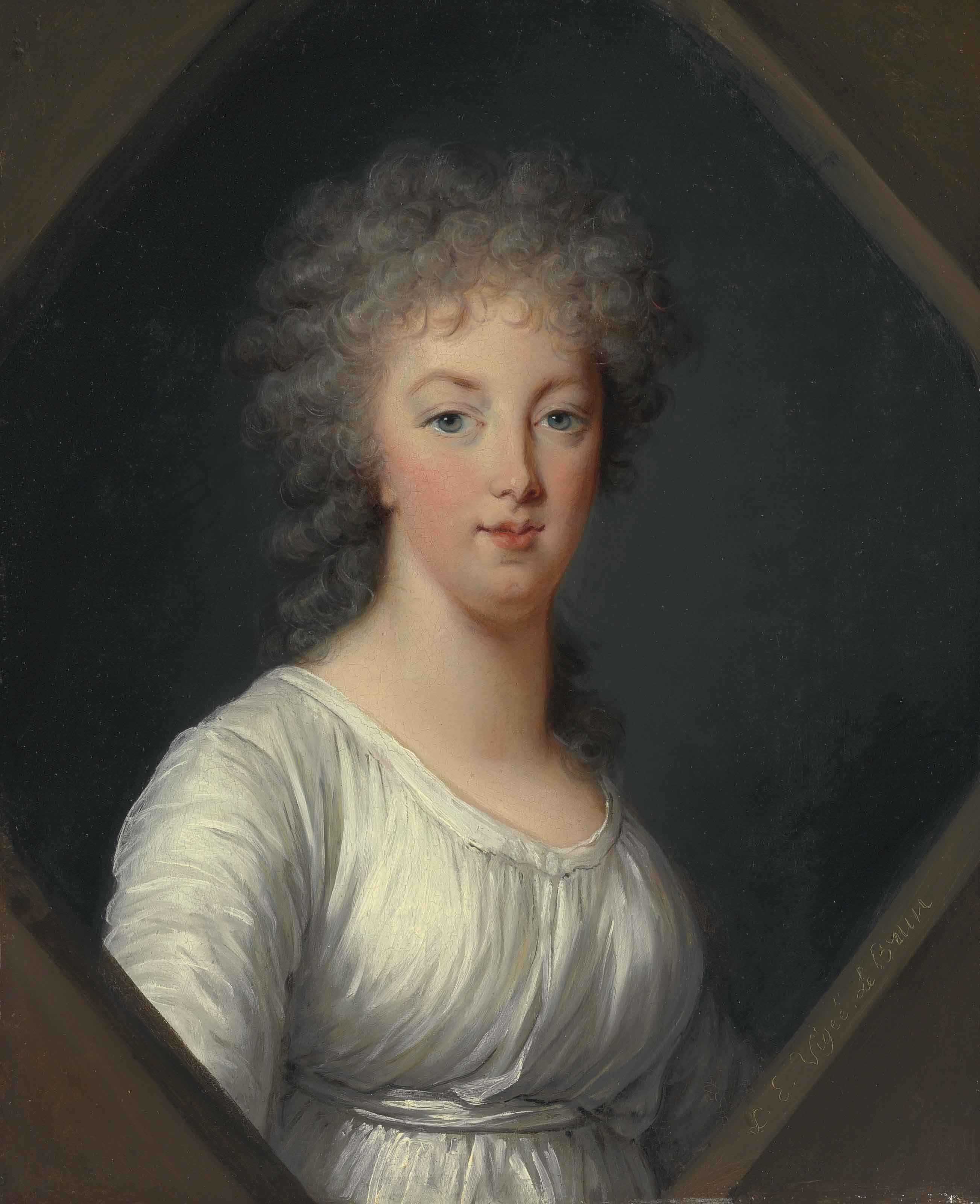 Elisabeth Louise Vigée Le Brun — Портрет Марии-Антуанетты (1755-1793), во весь рост, в каменной нише, выполненной в стиле тромплей