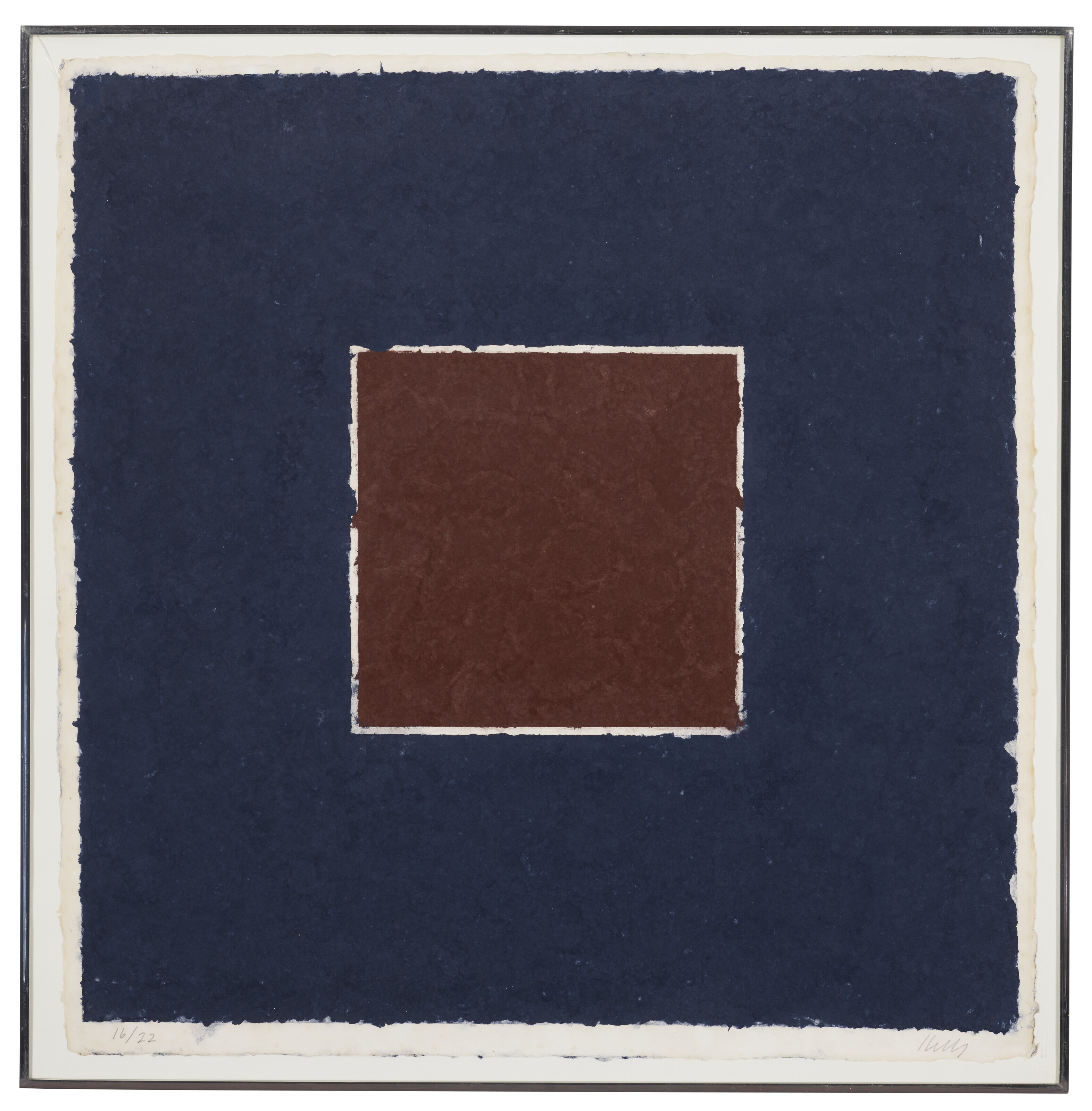 Ellsworth Kelly — Изображение XX на цветной бумаге (коричневый квадрат с синим), изображение 2