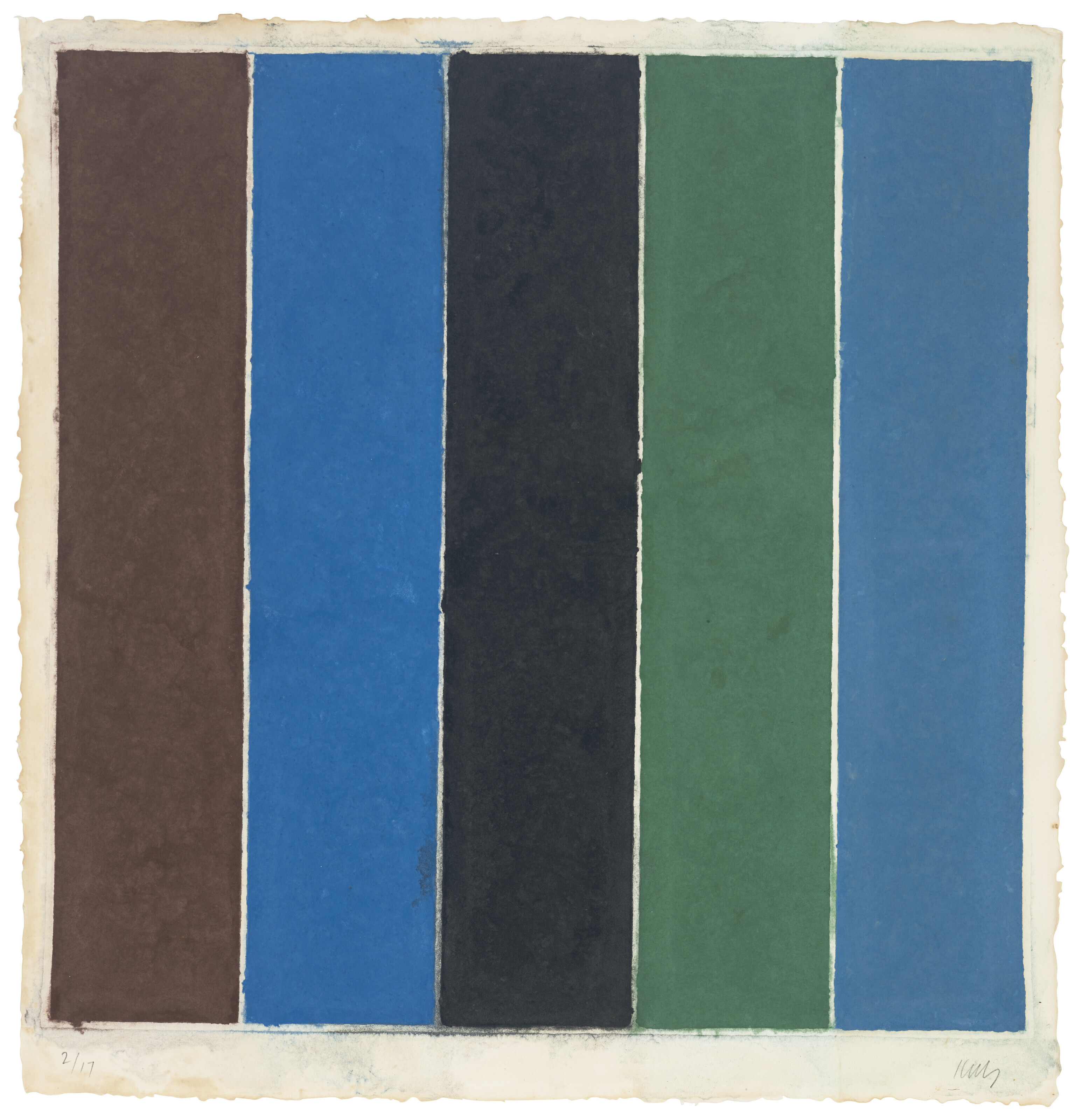 Ellsworth Kelly — Изображение XIX на цветной бумаге (Коричневое, синее, черное, Зеленое, фиолетовое), изображение 1