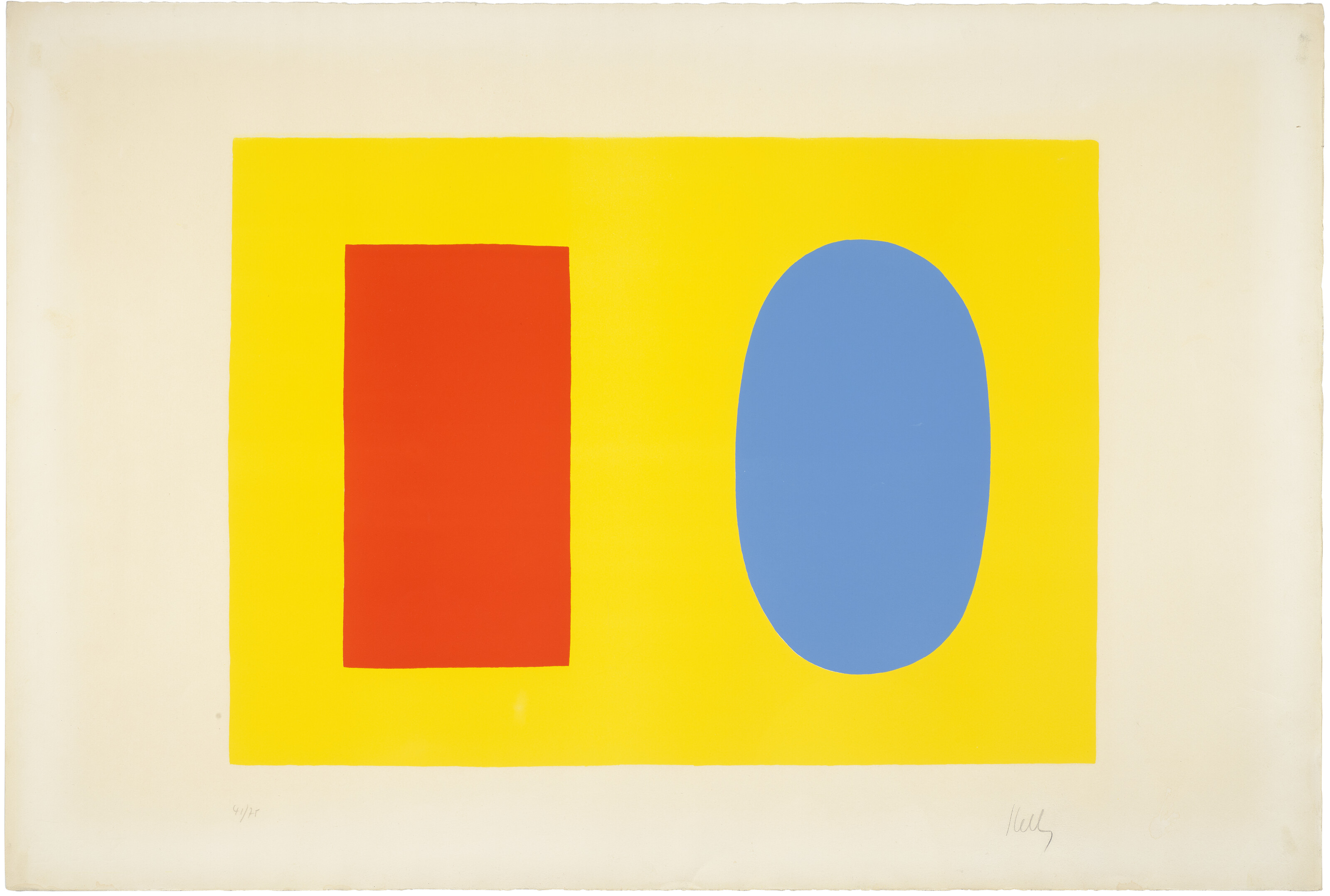 Ellsworth Kelly — Оранжевый и синий поверх желтого