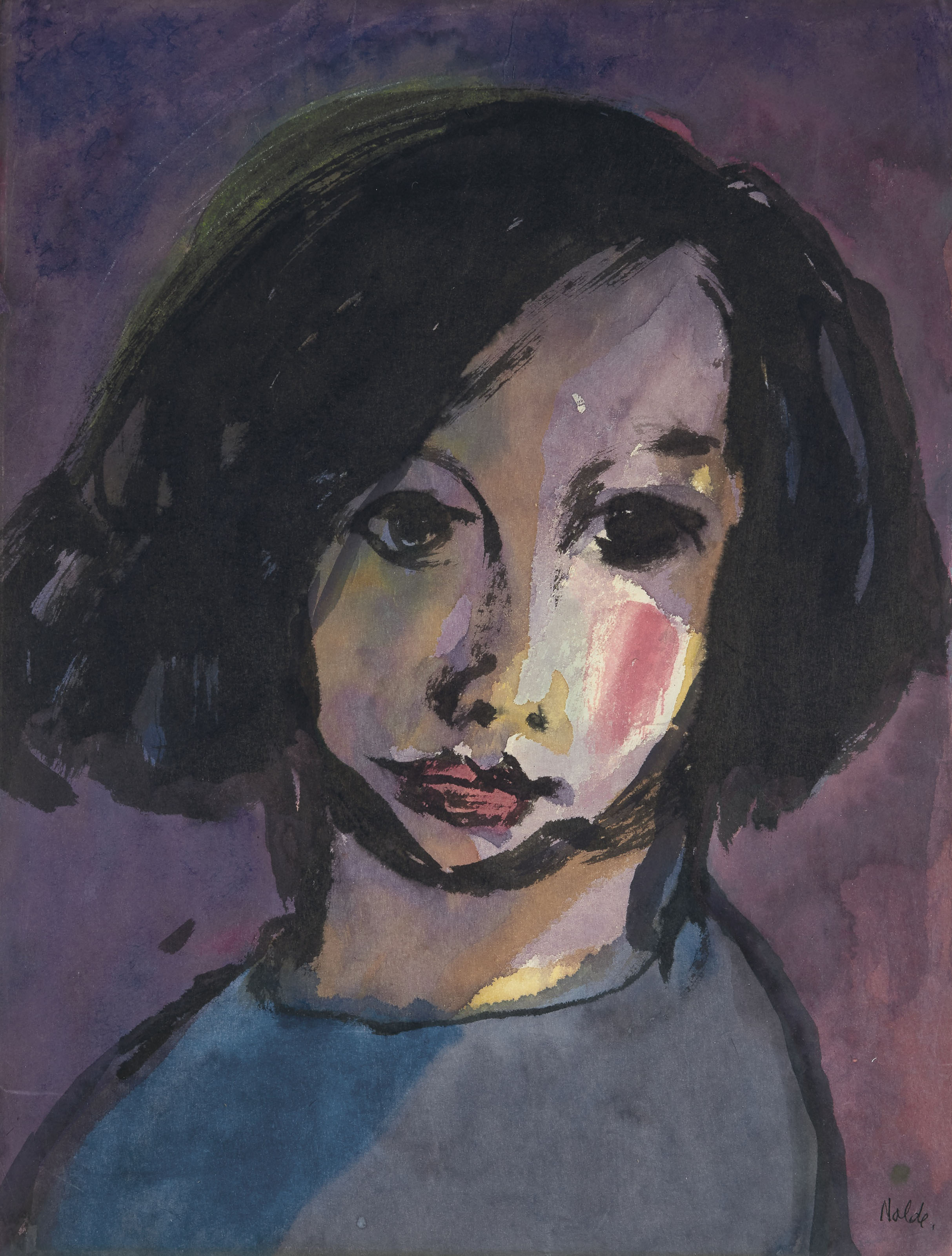 Emil Nolde — Портрет Эйнеса Мэдченса (Шварц Хаар)