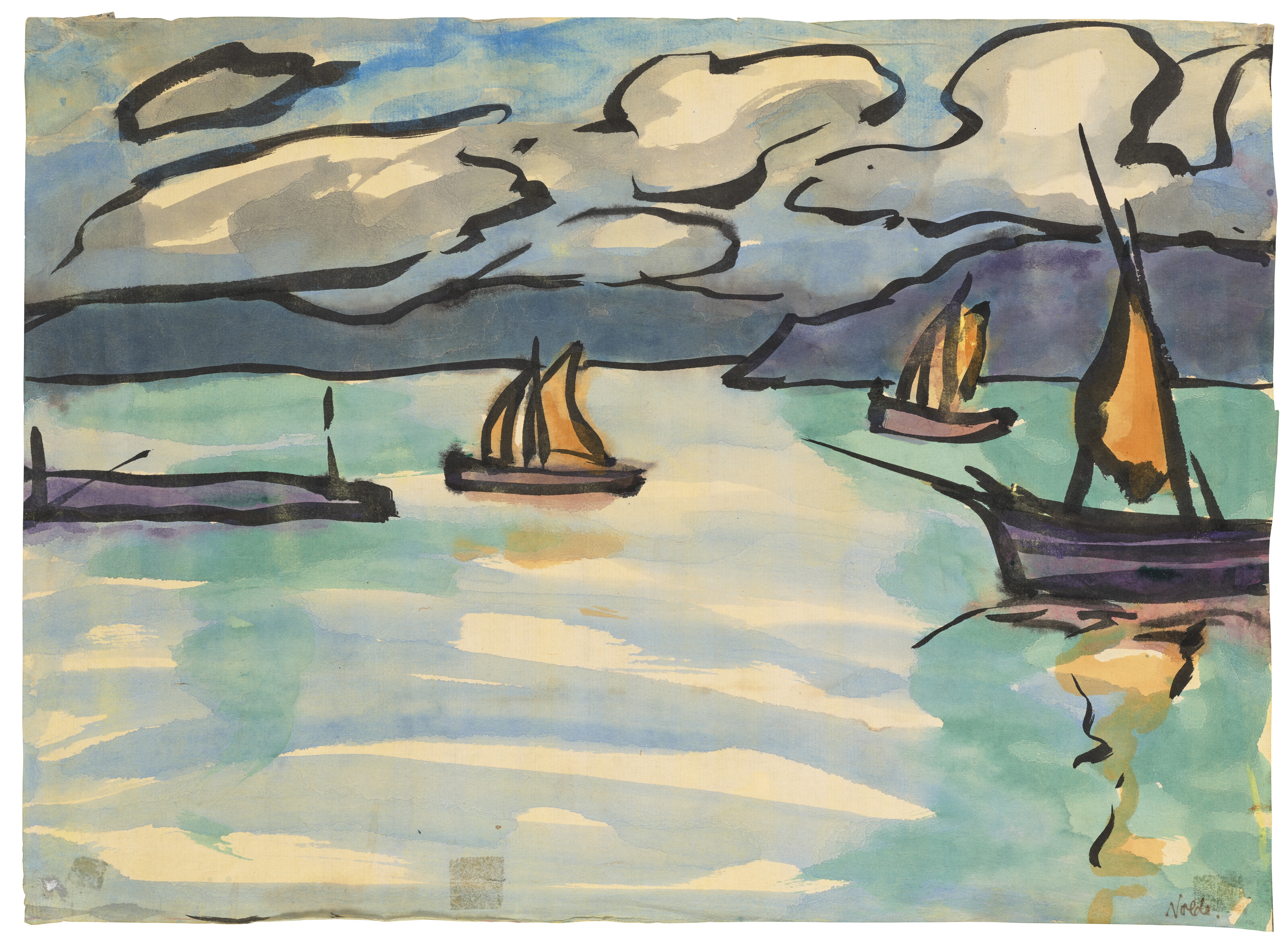 Emil Nolde — Сегельшиффе-им-фьорд, изображение 2