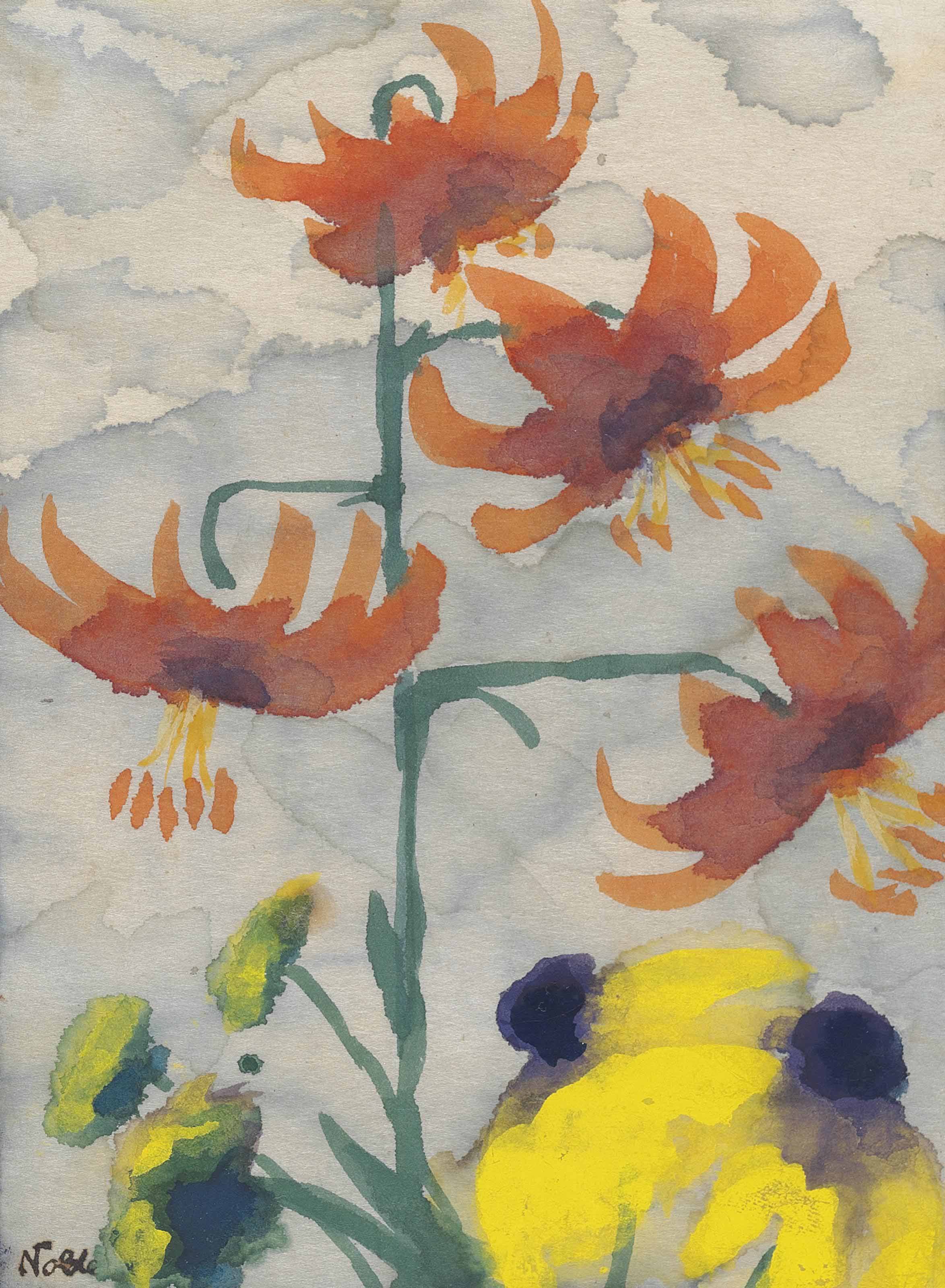 Emil Nolde — Блюмен-акварель для тюркских садов и Рудбекий