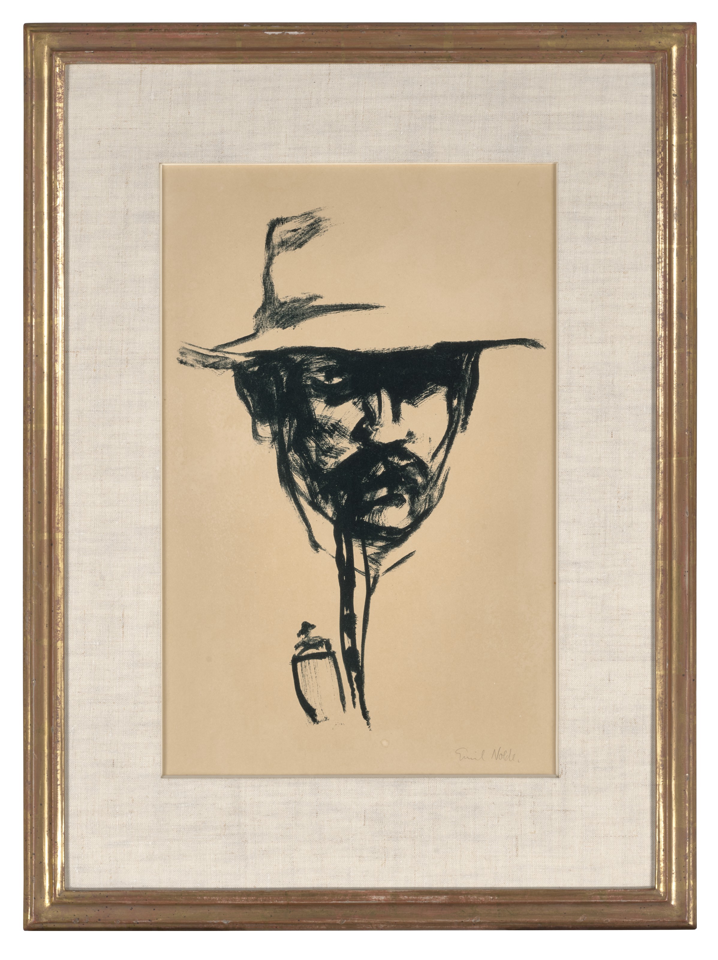 Emil Nolde — Kopf mit Pfeife, E.N. (Selbstbildnis) (Голова с трубкой, автопортрет), изображение 2