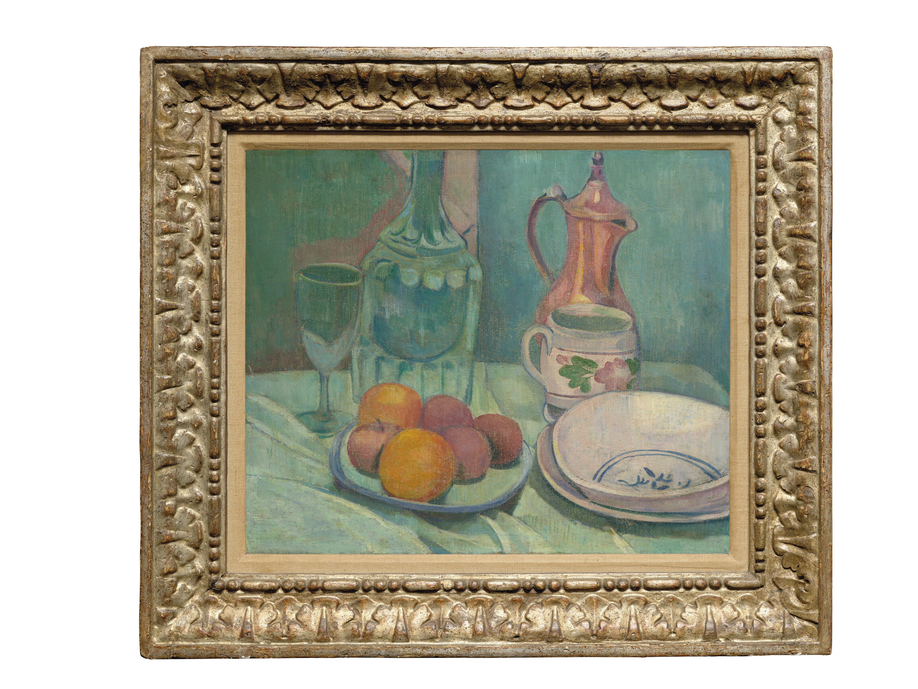 Émile Bernard — Nature morte (графин, овощи, фрукты, ассорти, блюда и кафе), изображение 4