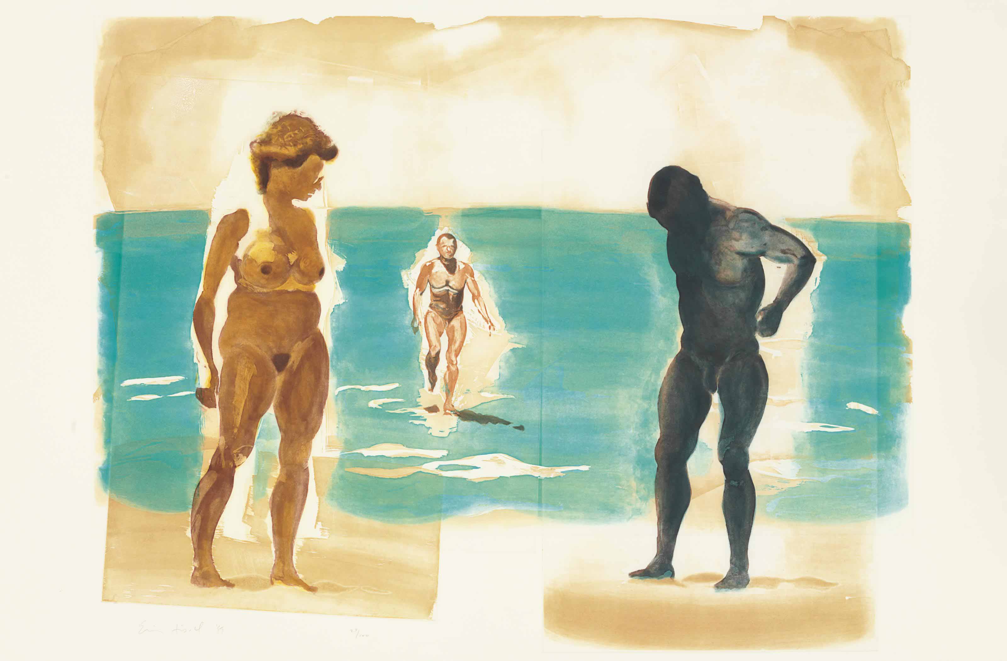 Eric Fischl — Четыре акватинты: три гравюры