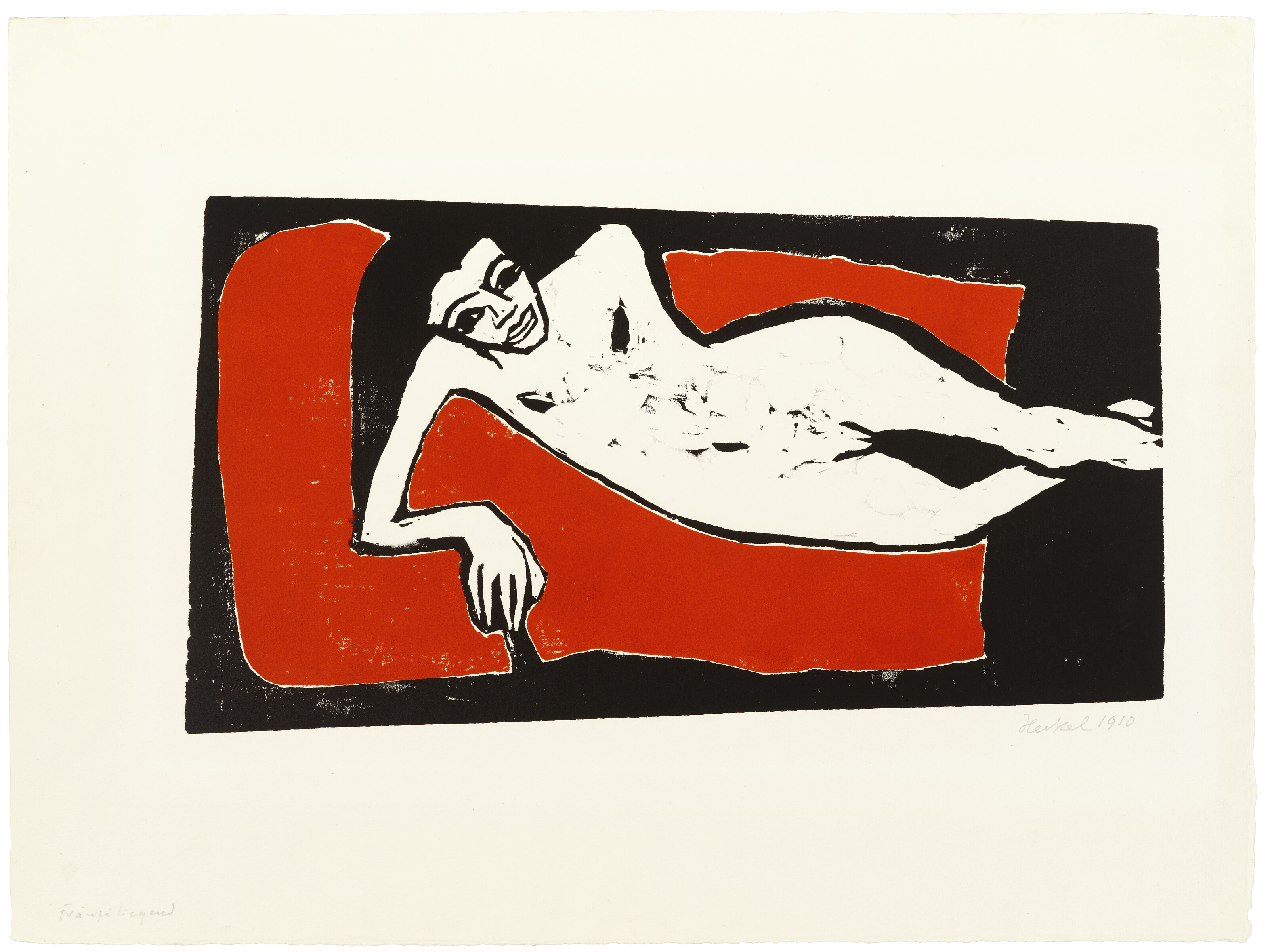 Erich Heckel — Франци лежащая (Fränzi лежащая), изображение 3
