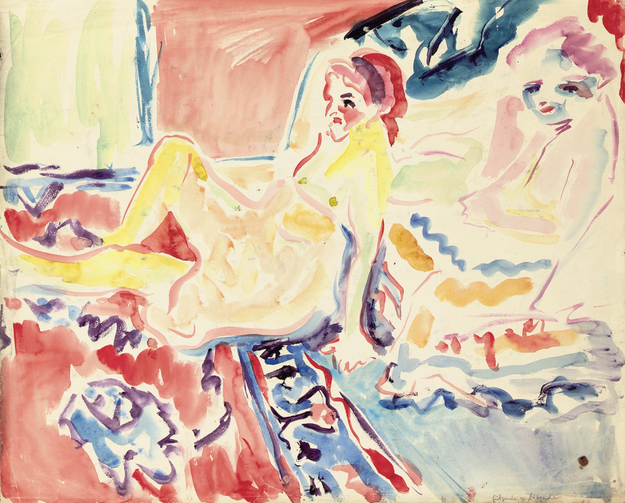 Ernst Ludwig Kirchner — Сидеть и лгать ( справа ); Сэм дер Негер ( слева )