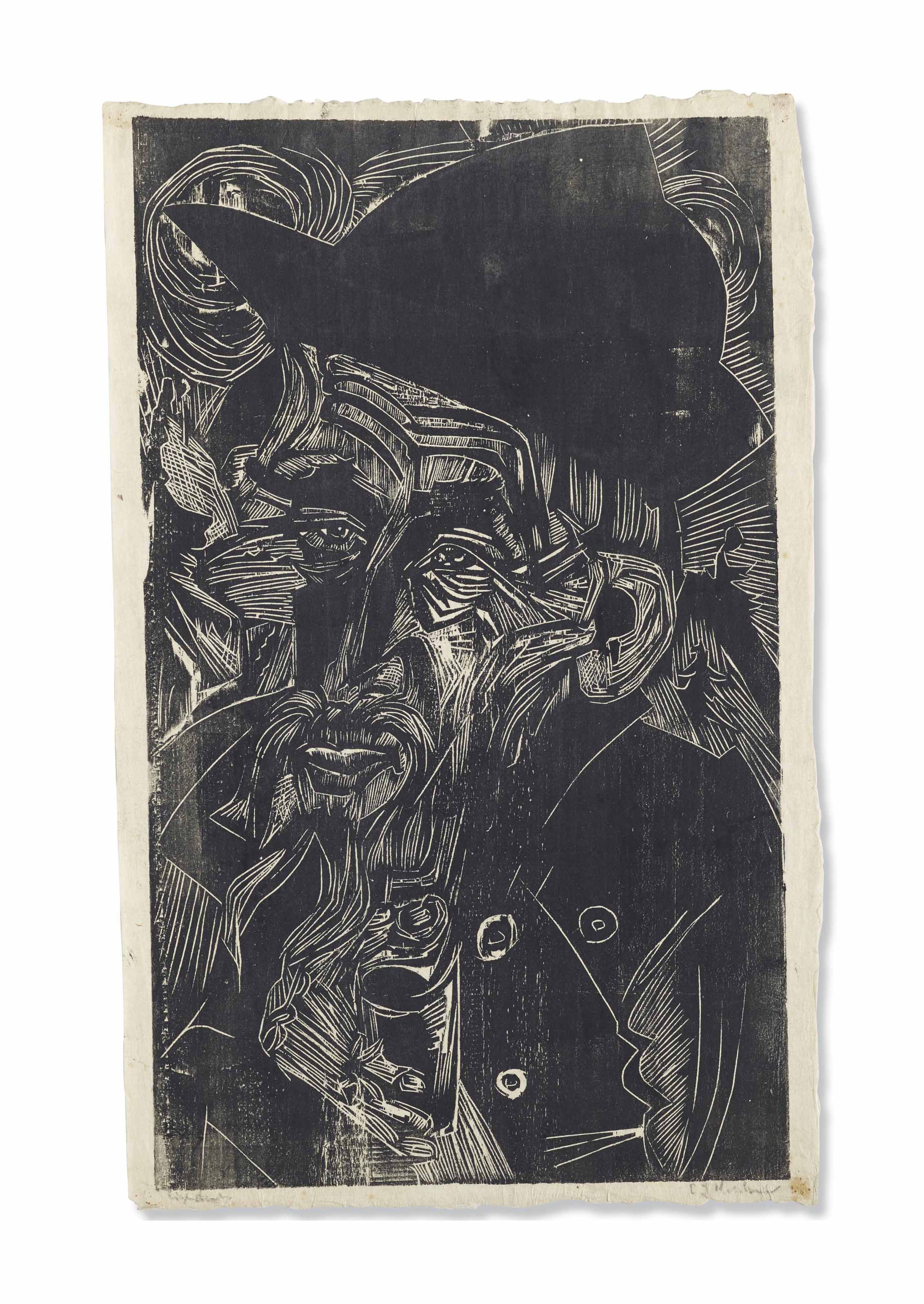 Ernst Ludwig Kirchner — Альтингер Элплер в хижине Шварца (Каспар Кадиеполт), 1919