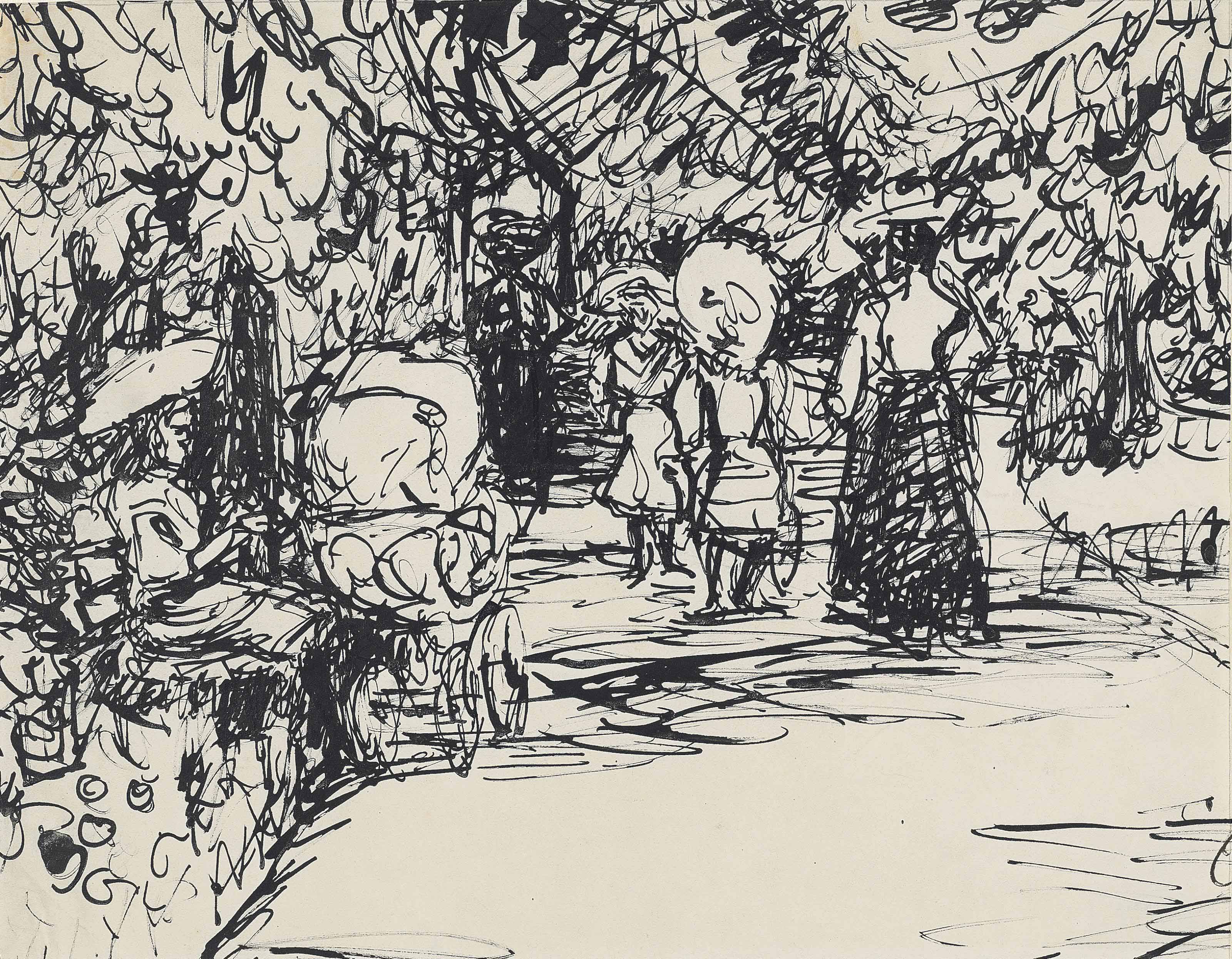 Ernst Ludwig Kirchner — Большой сад в Дрездене (Spaziergänger im Park)