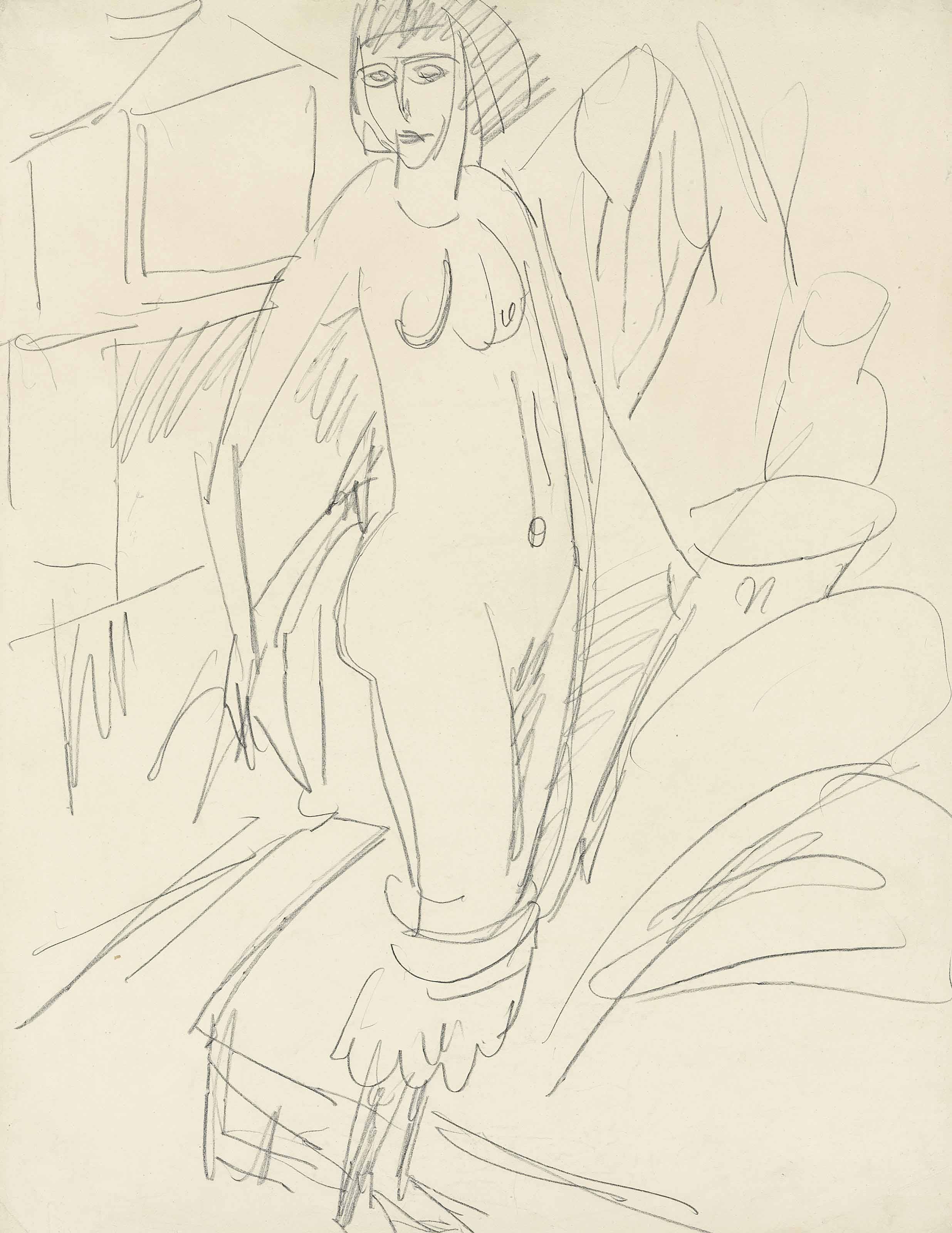 Ernst Ludwig Kirchner — Штехендер, который занимается воспитанием детей в саду (Акт)