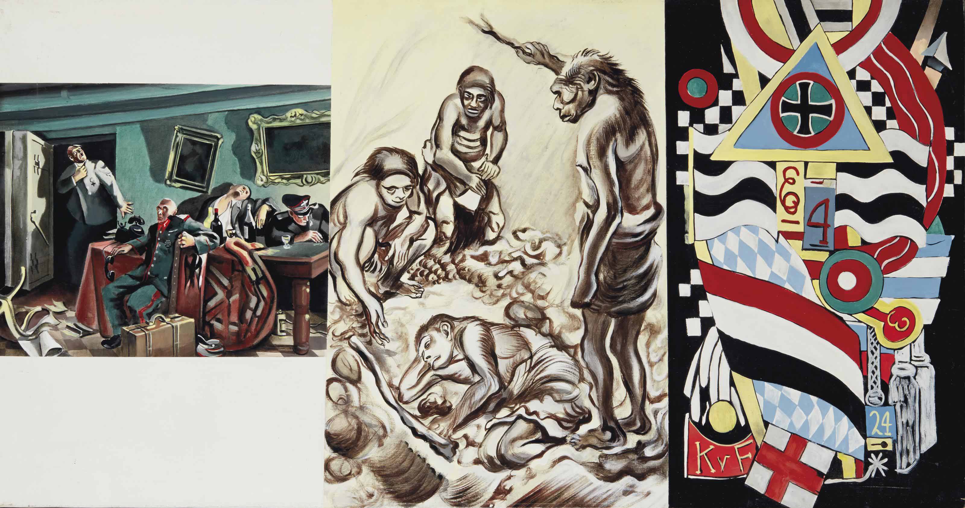 Erro — Куприянов, Крылов, Соколов: "Конец танца на юге Рейха" (1947); Мардсен Хартли: "Портрет немецкого офицера" (1914)