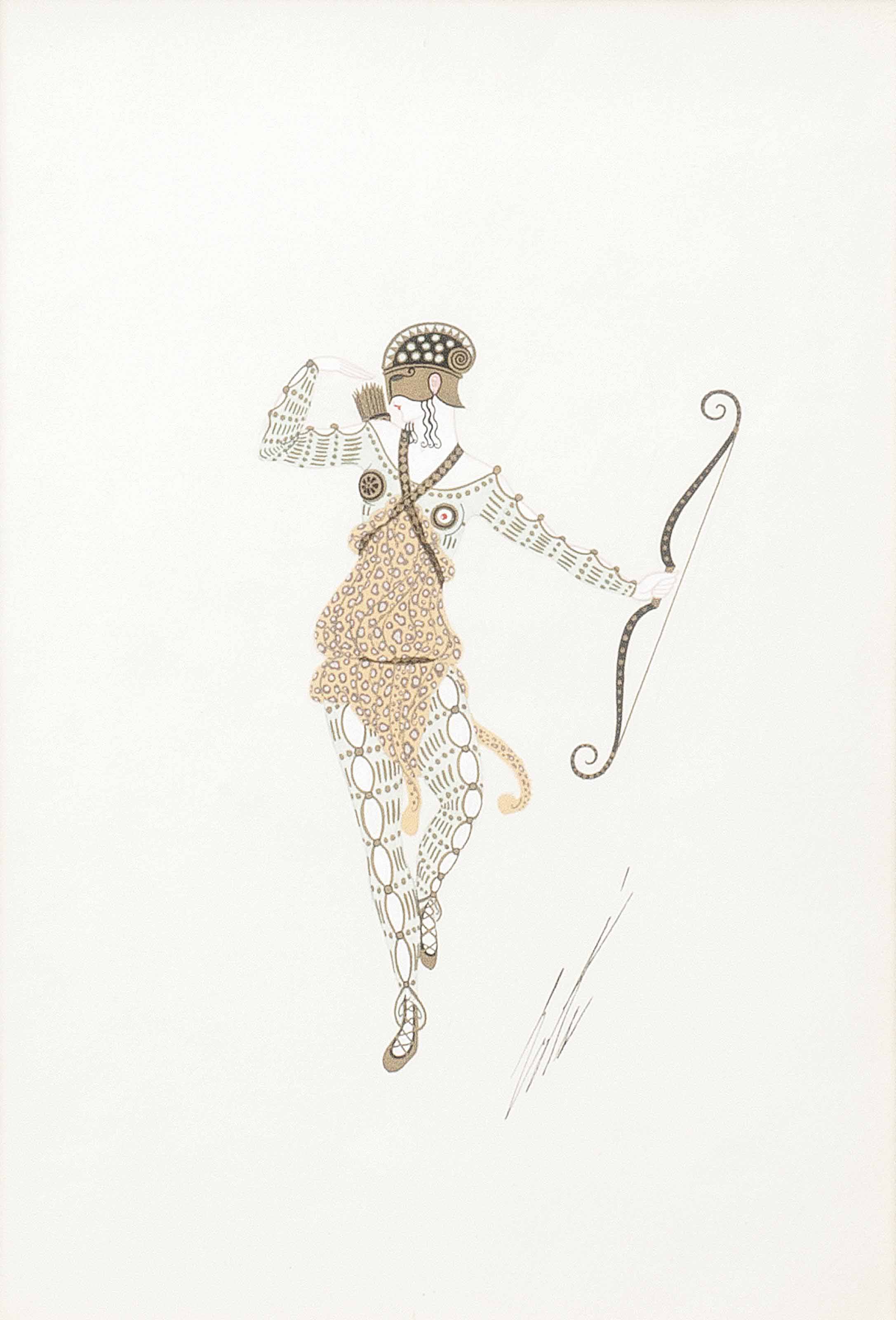 Erté — "Юная амазонка" - дизайн костюма для театра "Фоли Бержер", 1924 год.