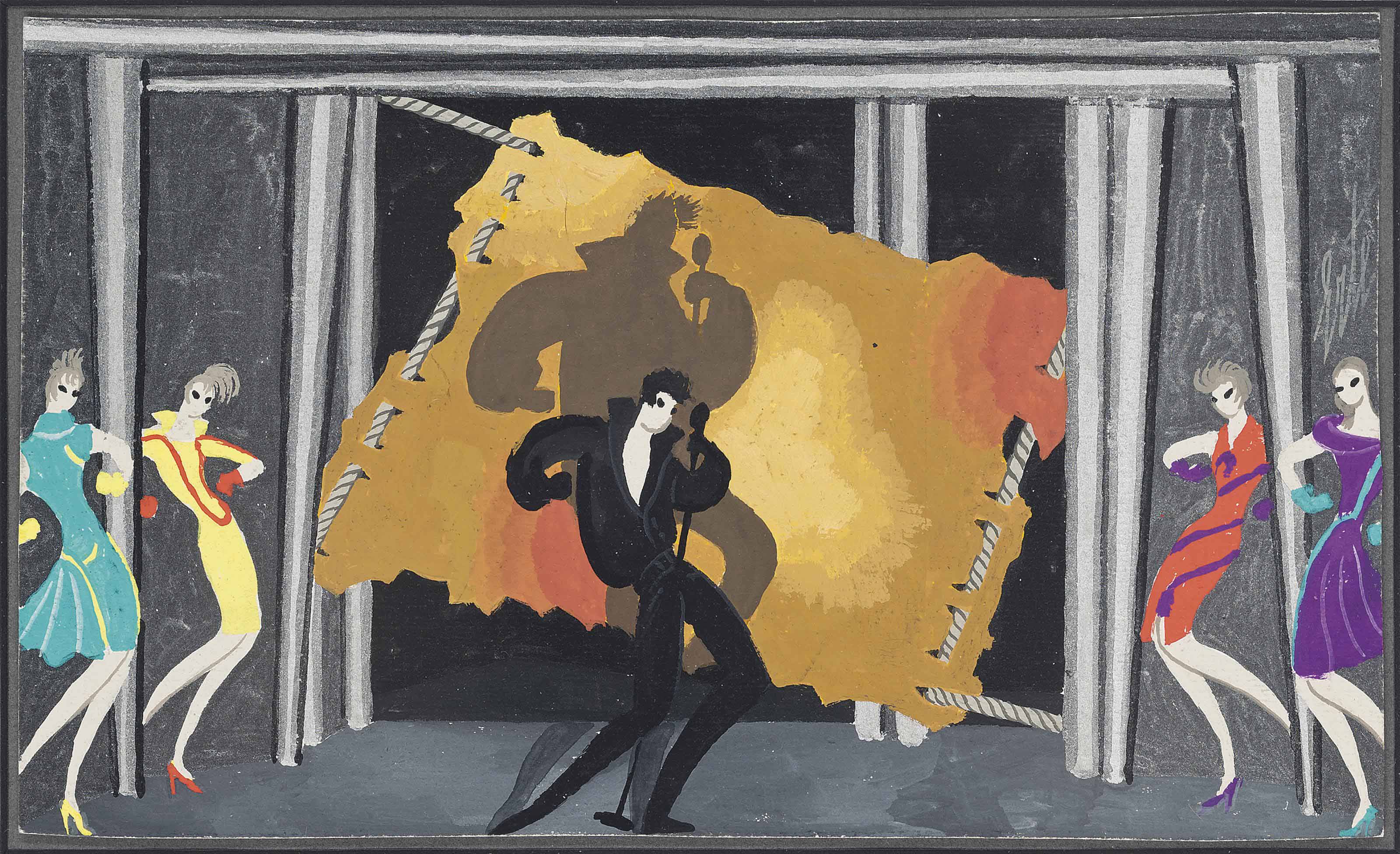 Erté — Оформление сцены с участием певцов