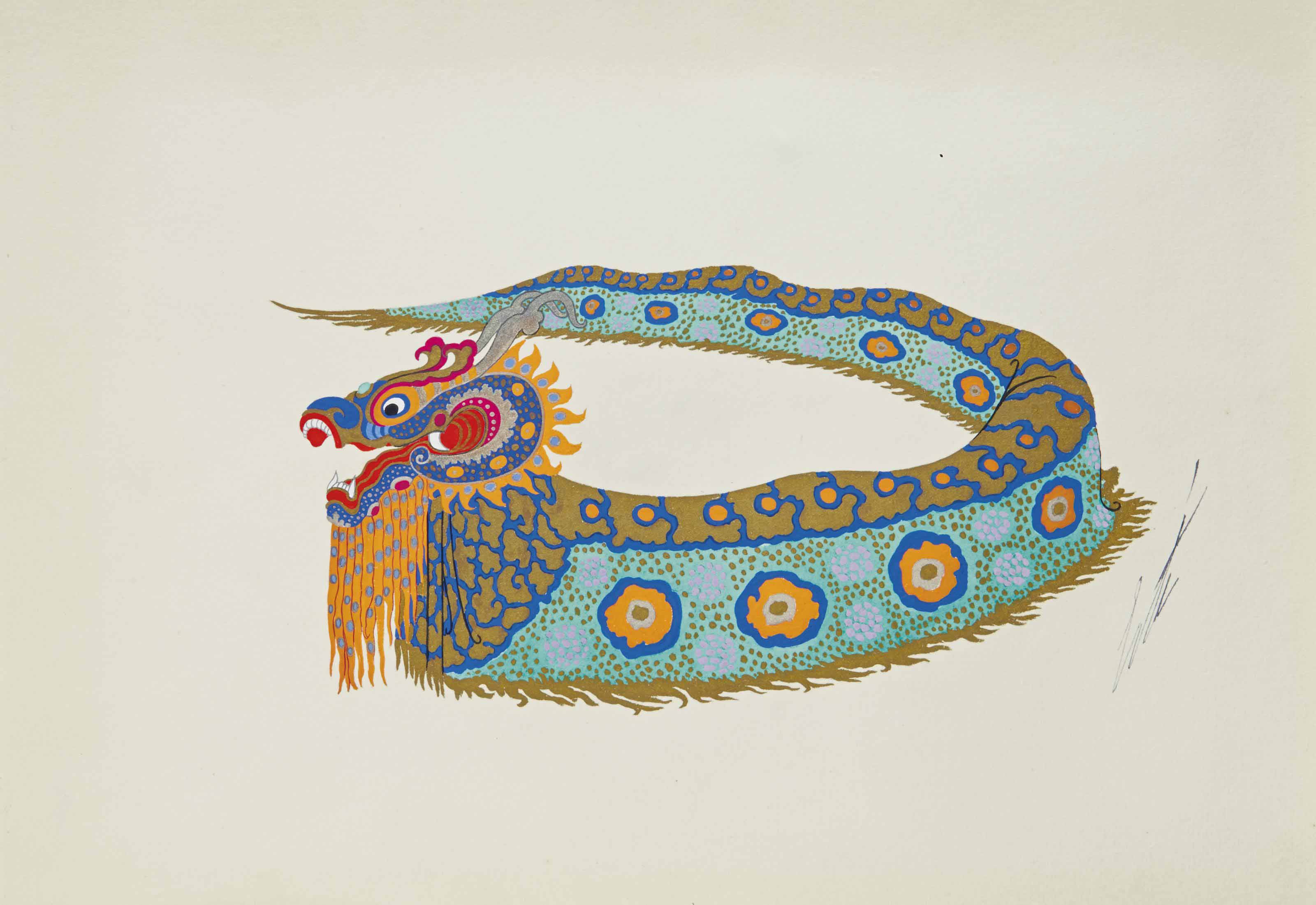 Erté — "ВРАГИ ИЗ ИНДИИ : ДРАКОН", 1922