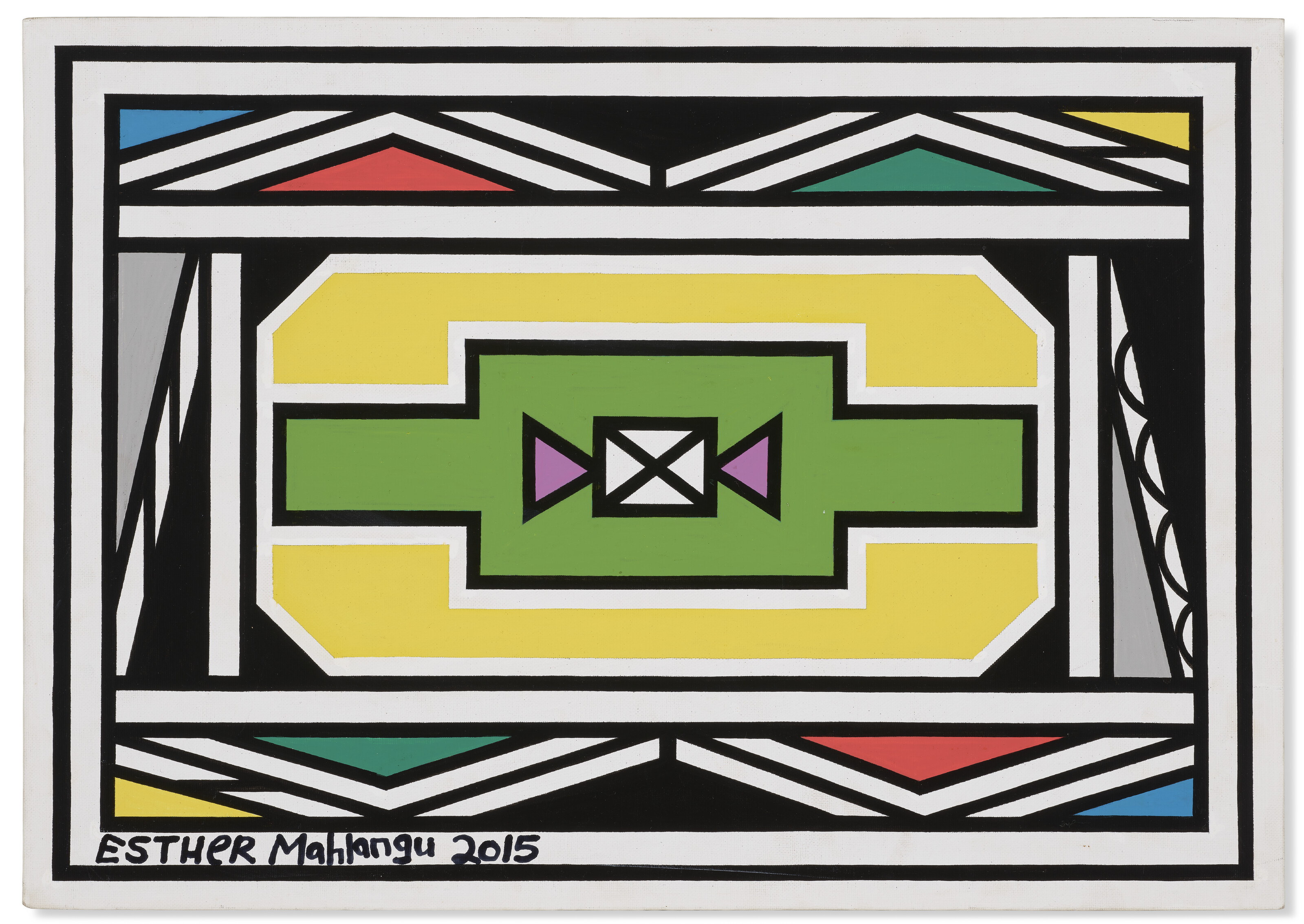 Esther Mahlangu — АБСТРАКТНАЯ ФРЕСКА НДЕБЕЛЕ (УМГВАЛО)