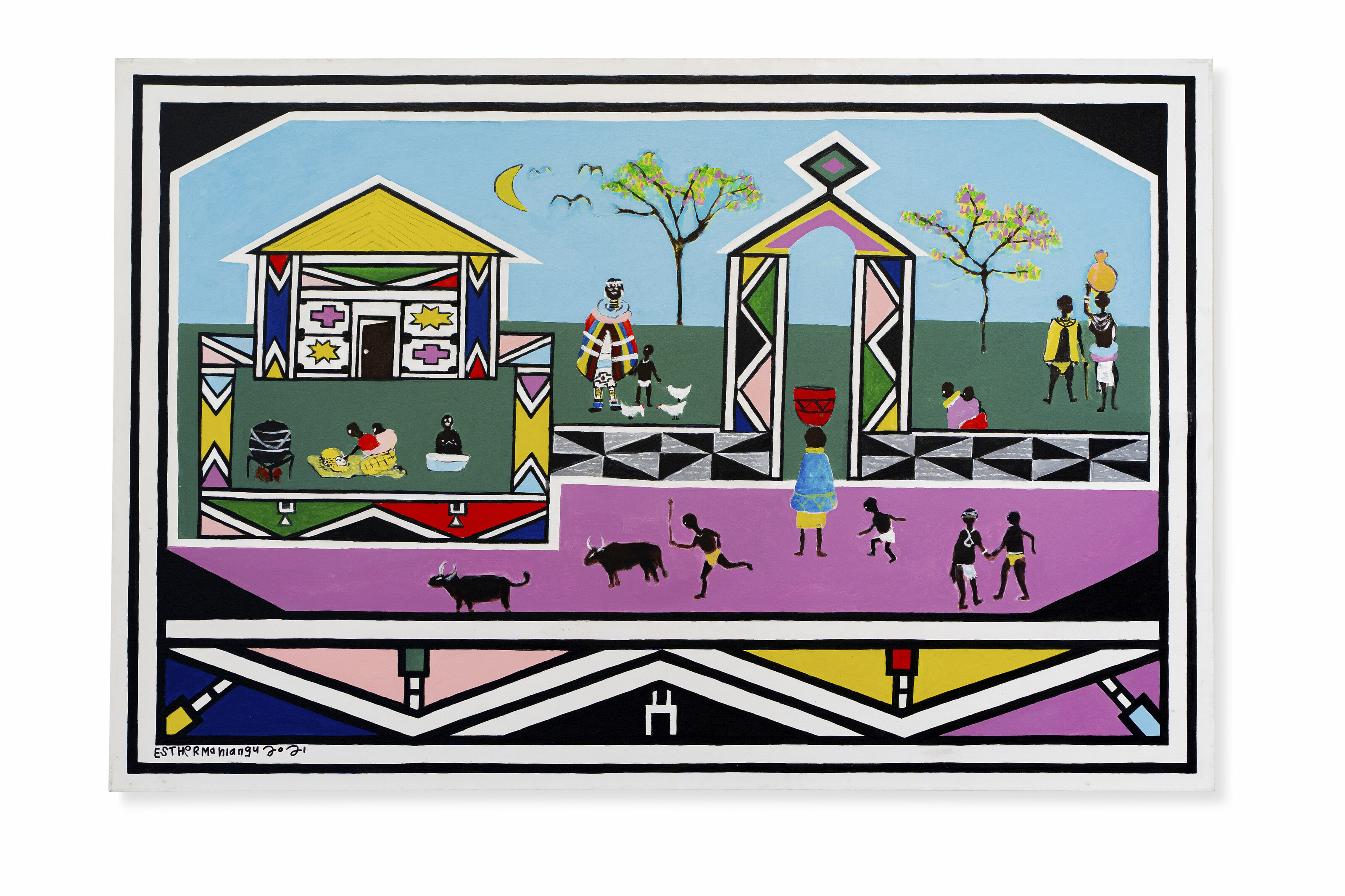 Esther Mahlangu — Деревенская сцена