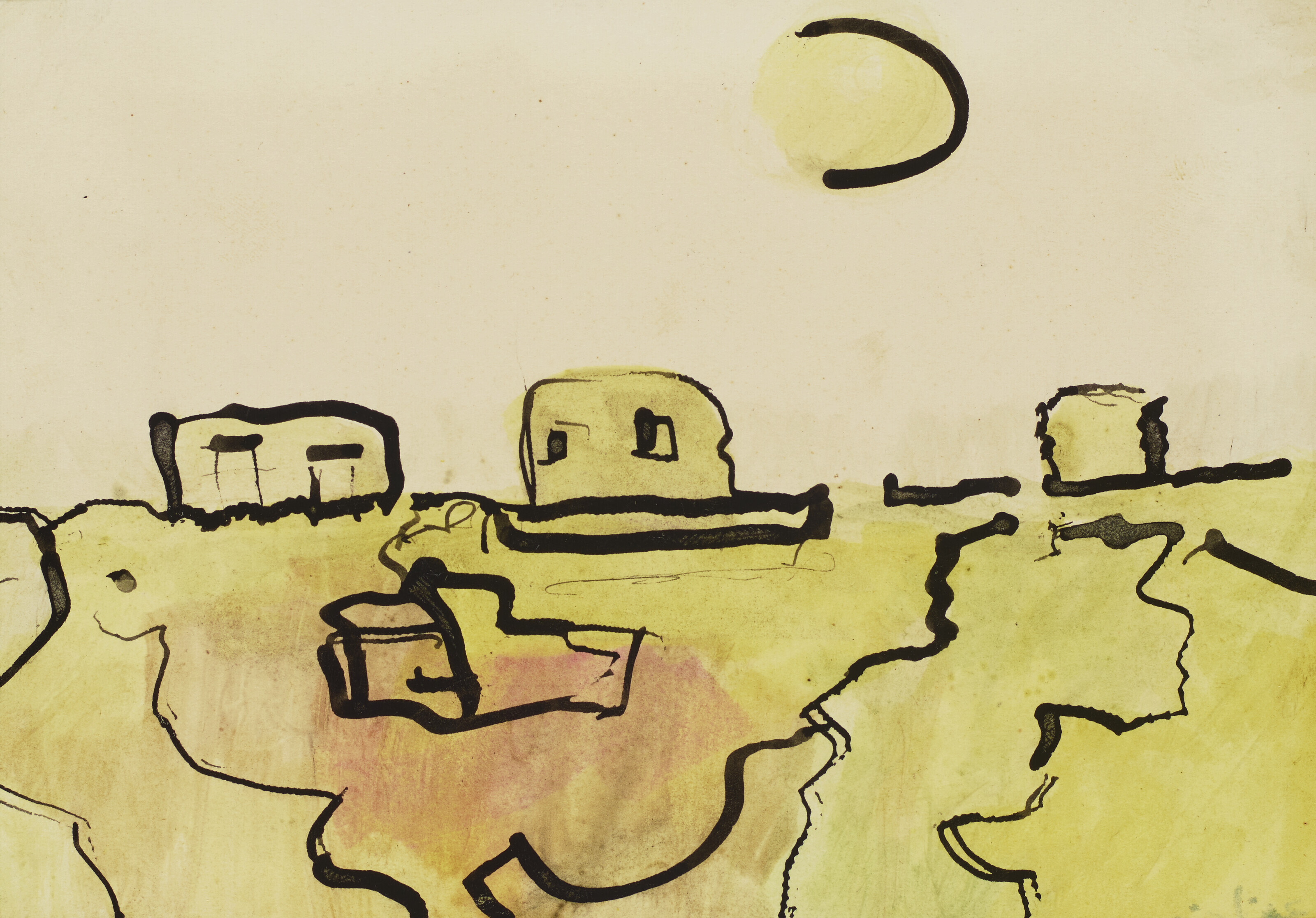Etel Adnan — Без названия (Маленькая ближневосточная деревушка)