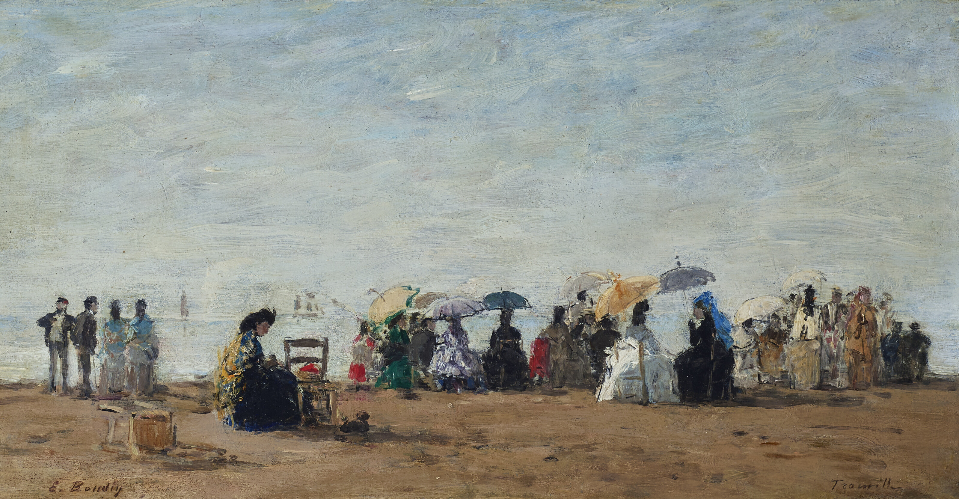 Eugène Boudin — Сцена на пляже в Трувиле, изображение 1