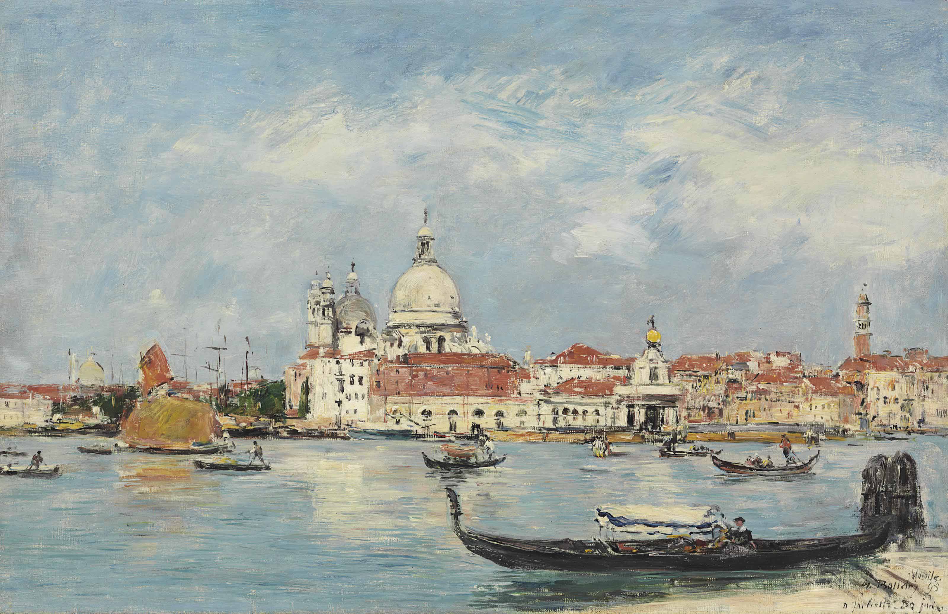 Eugène Boudin — Венеция, ла-Салют, ла-Дуэн, ла-Джудекка в фонде, вид на Гранд-канал