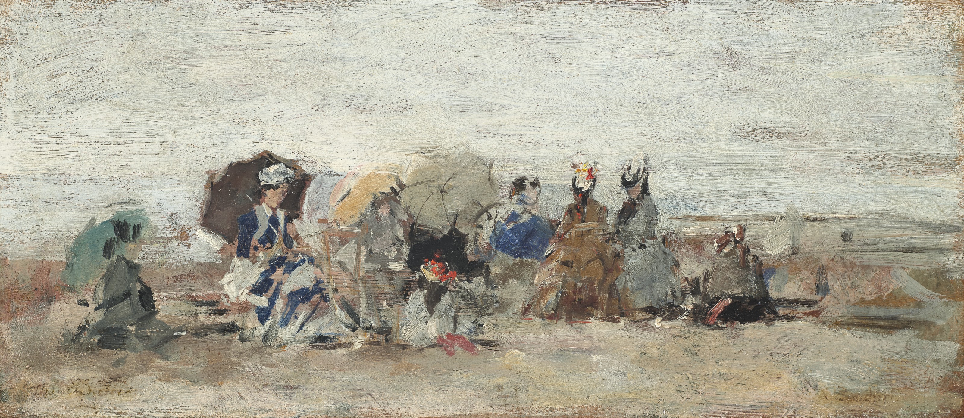 Eugène Boudin — Трувиль, Сцена на пляже, изображение 1