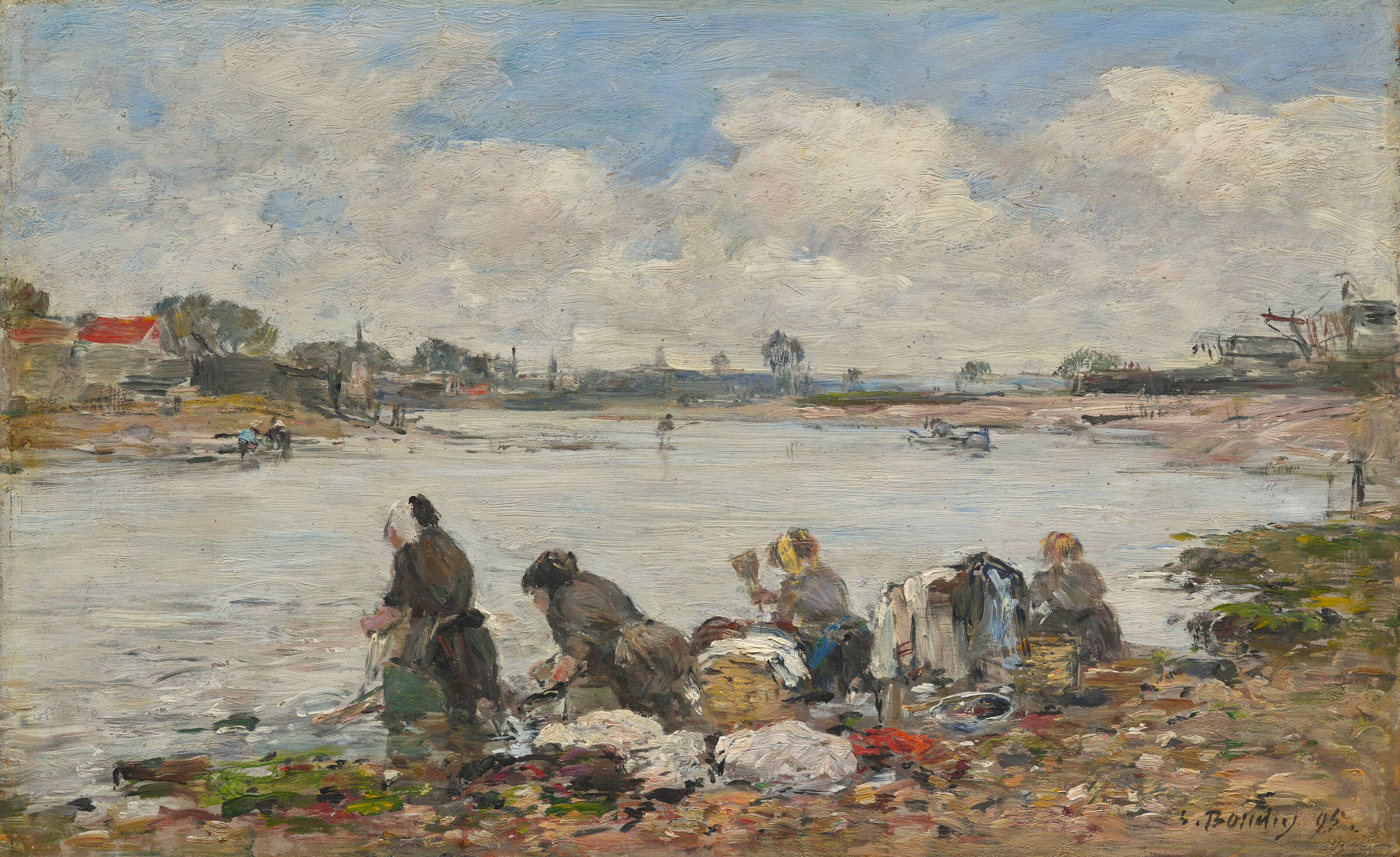 Eugène Boudin — Лавезусы на берегу Тука, изображение 1