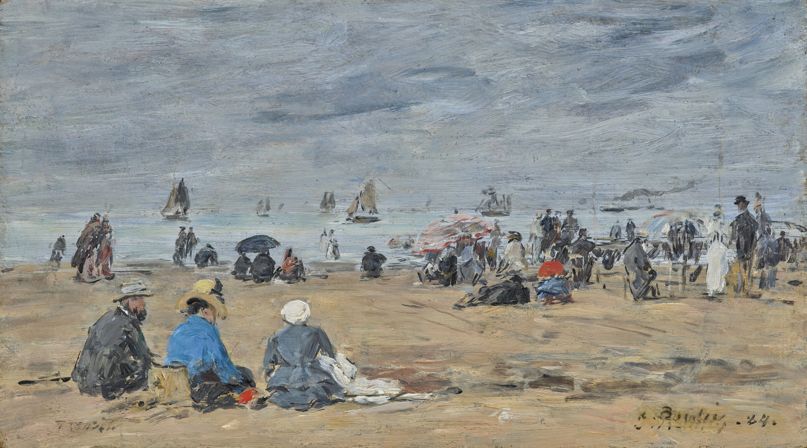 Eugène Boudin — Трувиль, сцена на пляже, изображение 1