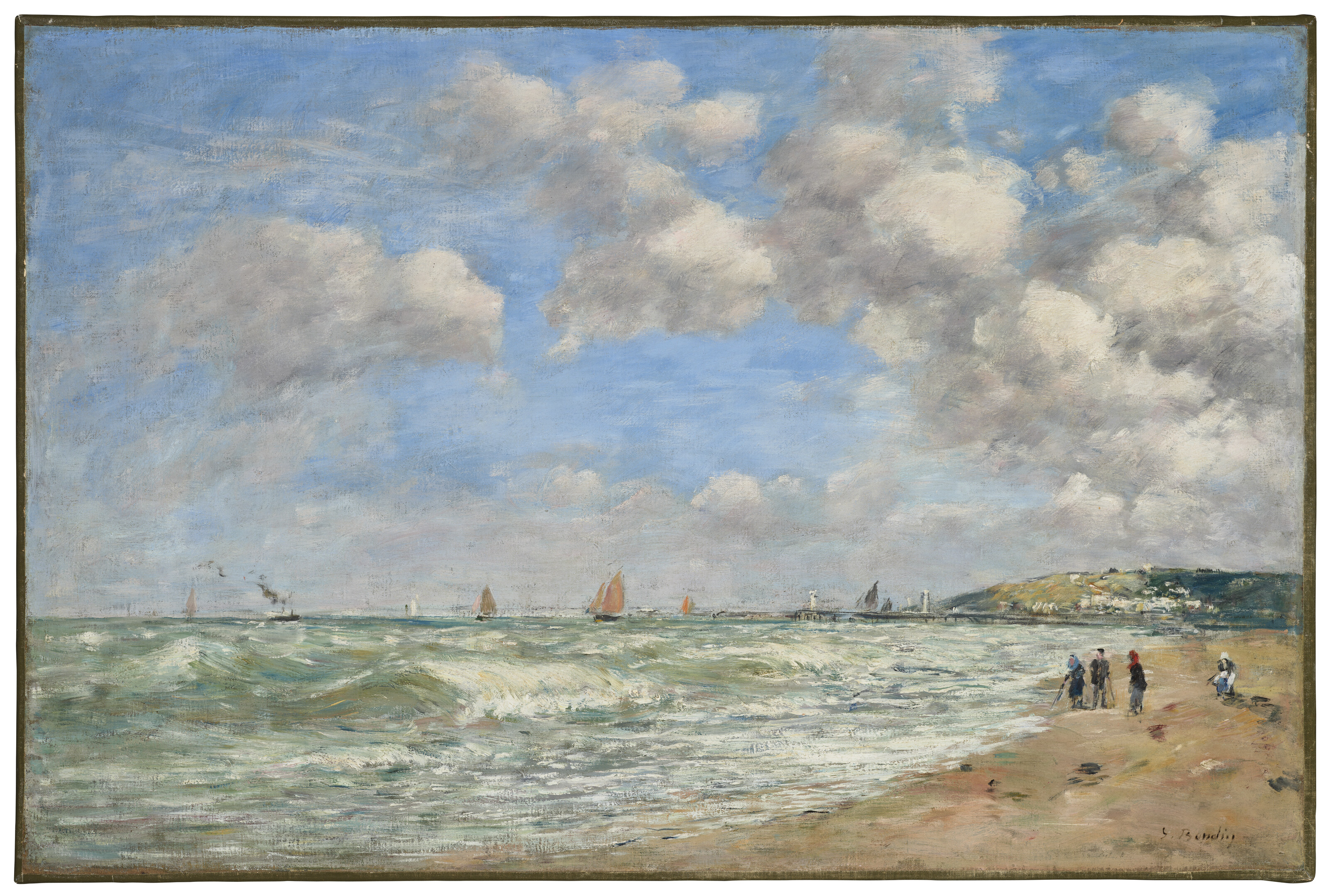 Eugène Boudin — Довиль, пляж на горе Маре, изображение 2