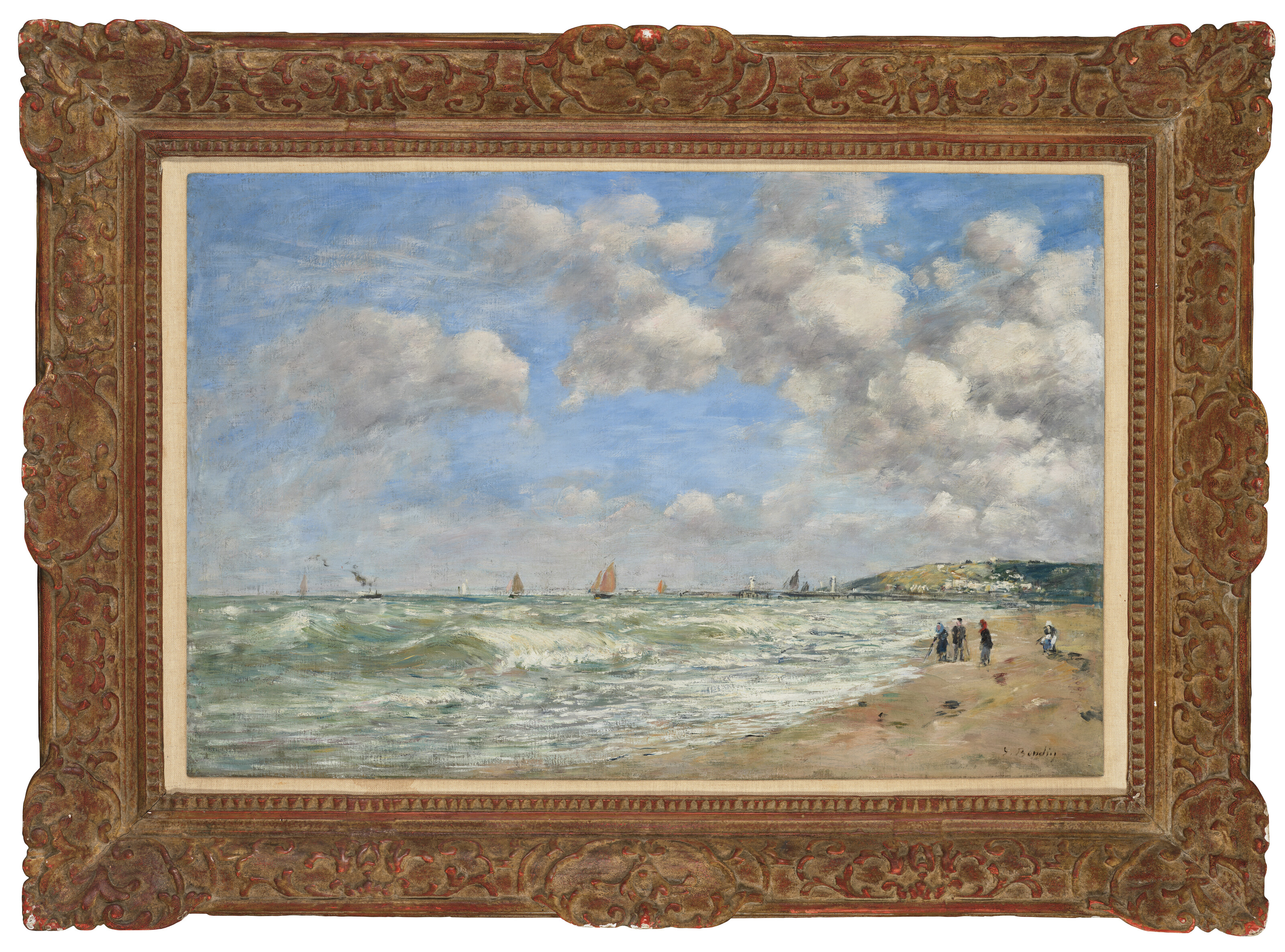 Eugène Boudin — Довиль, пляж на горе Маре, изображение 4