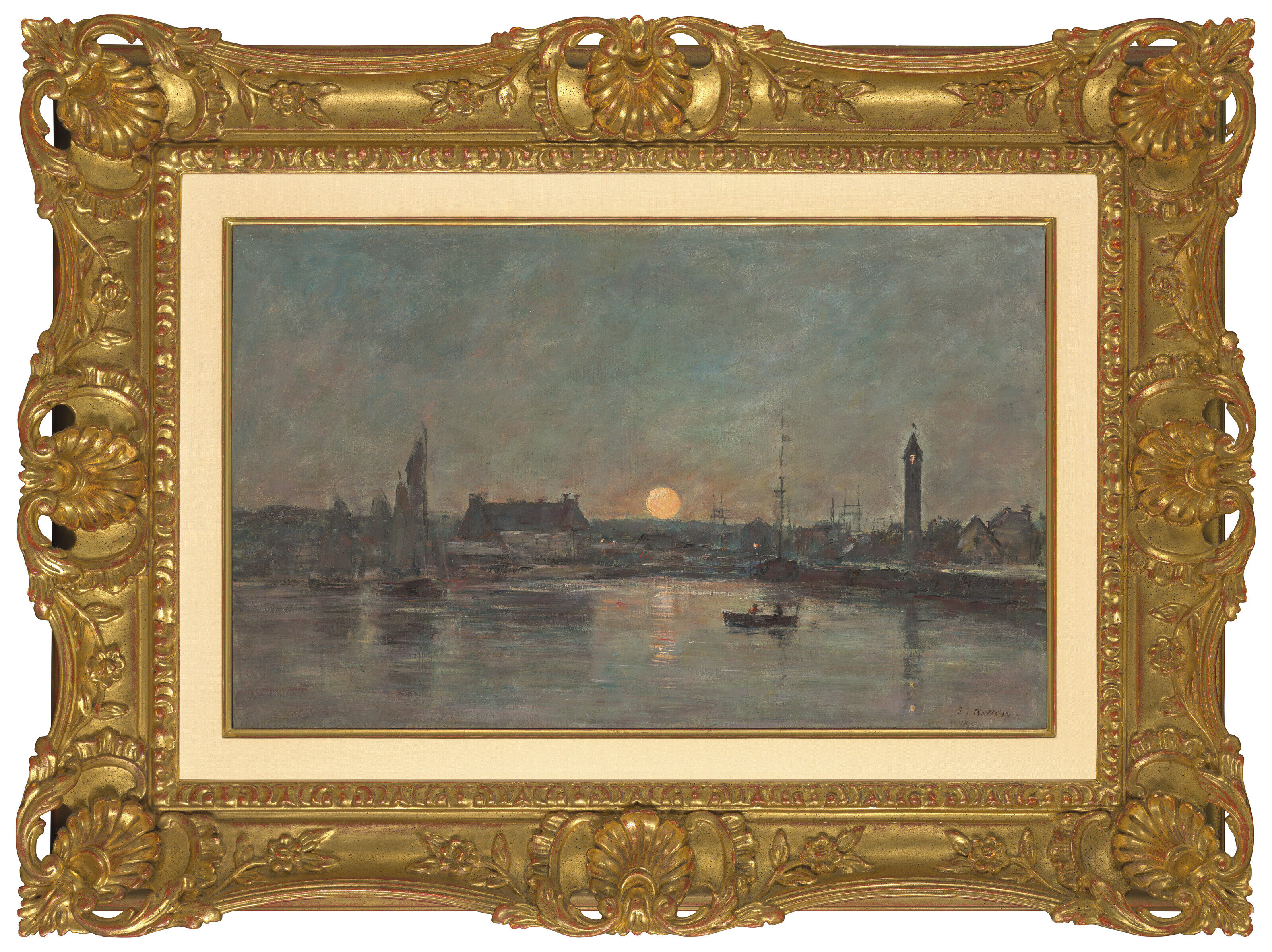 Eugène Boudin — Вид из порта Трувиль на блинницу, изображение 4