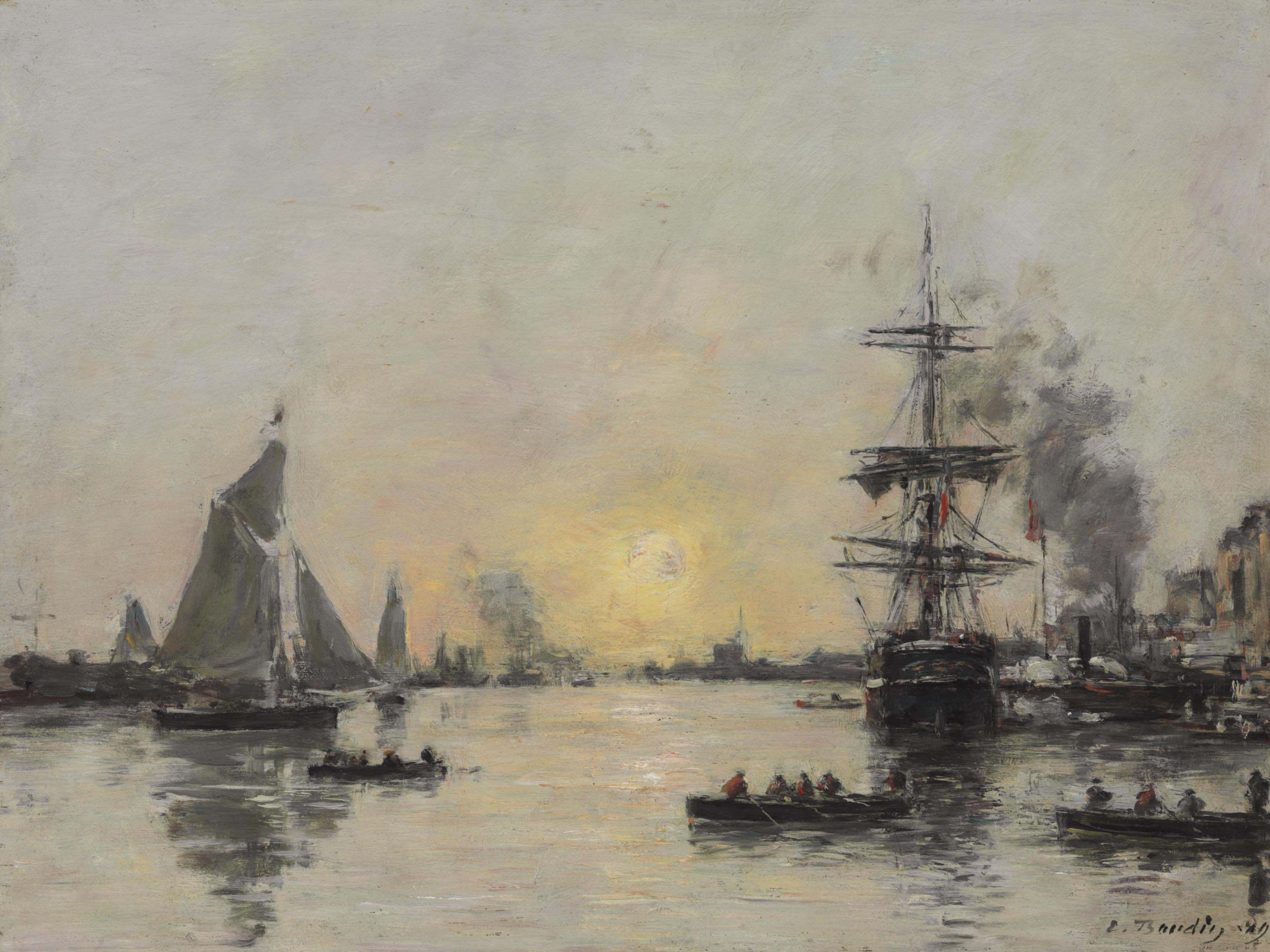 Eugène Boudin — Гавр, Аван-порт, Маре-дю-суар