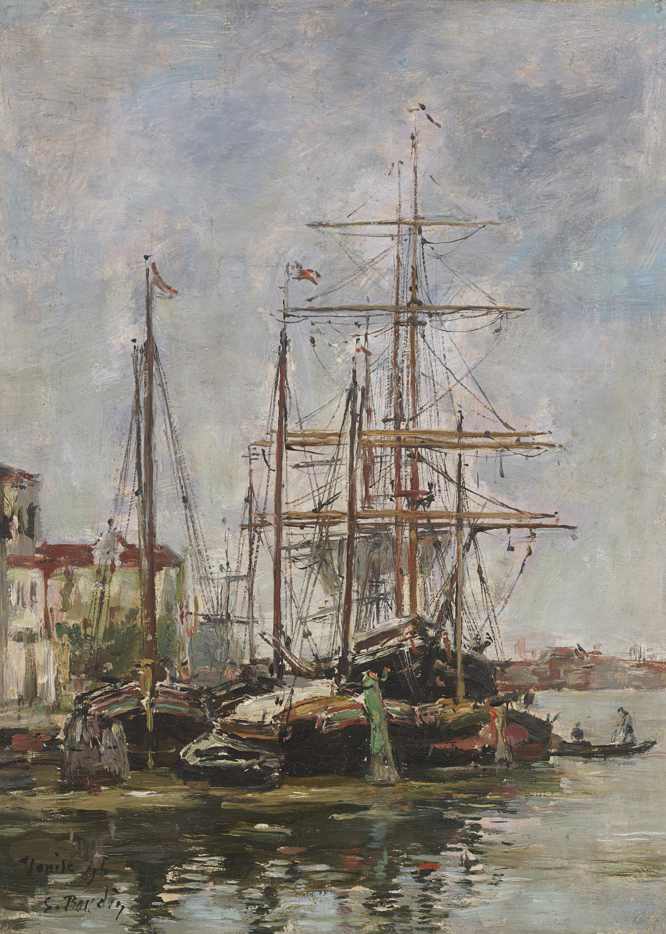 Eugène Boudin — Венеция, набережная Дуэн, изображение 1